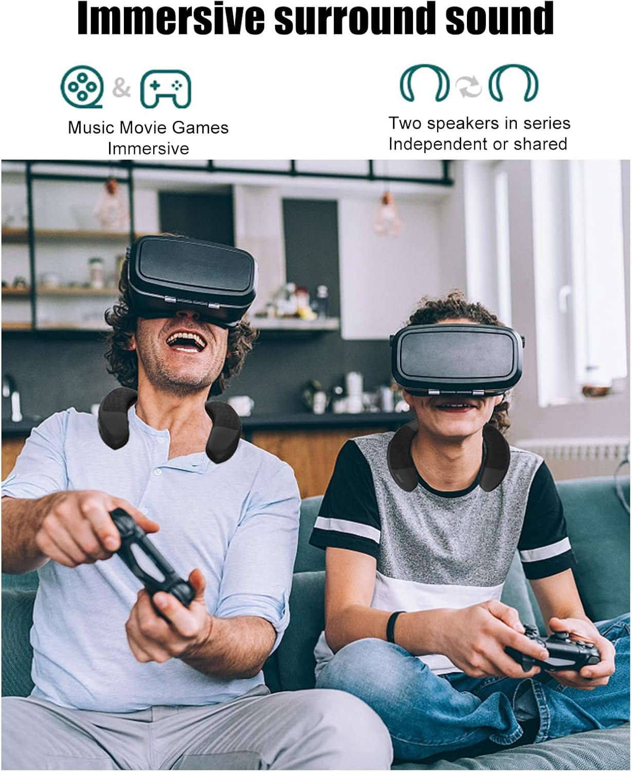 Neckband Wireless Wearable Speaker - Multifunctional Hands-Free Stereo Sound, Clear Calls for Home, Sports, Travel image number 1