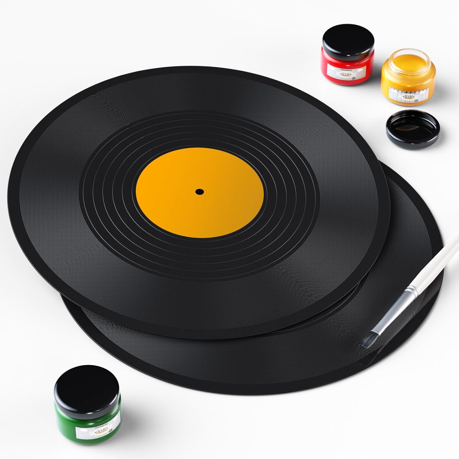 Facmogu 6 Pack 12In Blank Vinyl Record Decor, Fake Vintage Record for Indie Wall Aesthetic Room, 70S 80S 90S Rock & Roll Music Party Decor, Retro Craft Display Records for Home Living Room image number 6