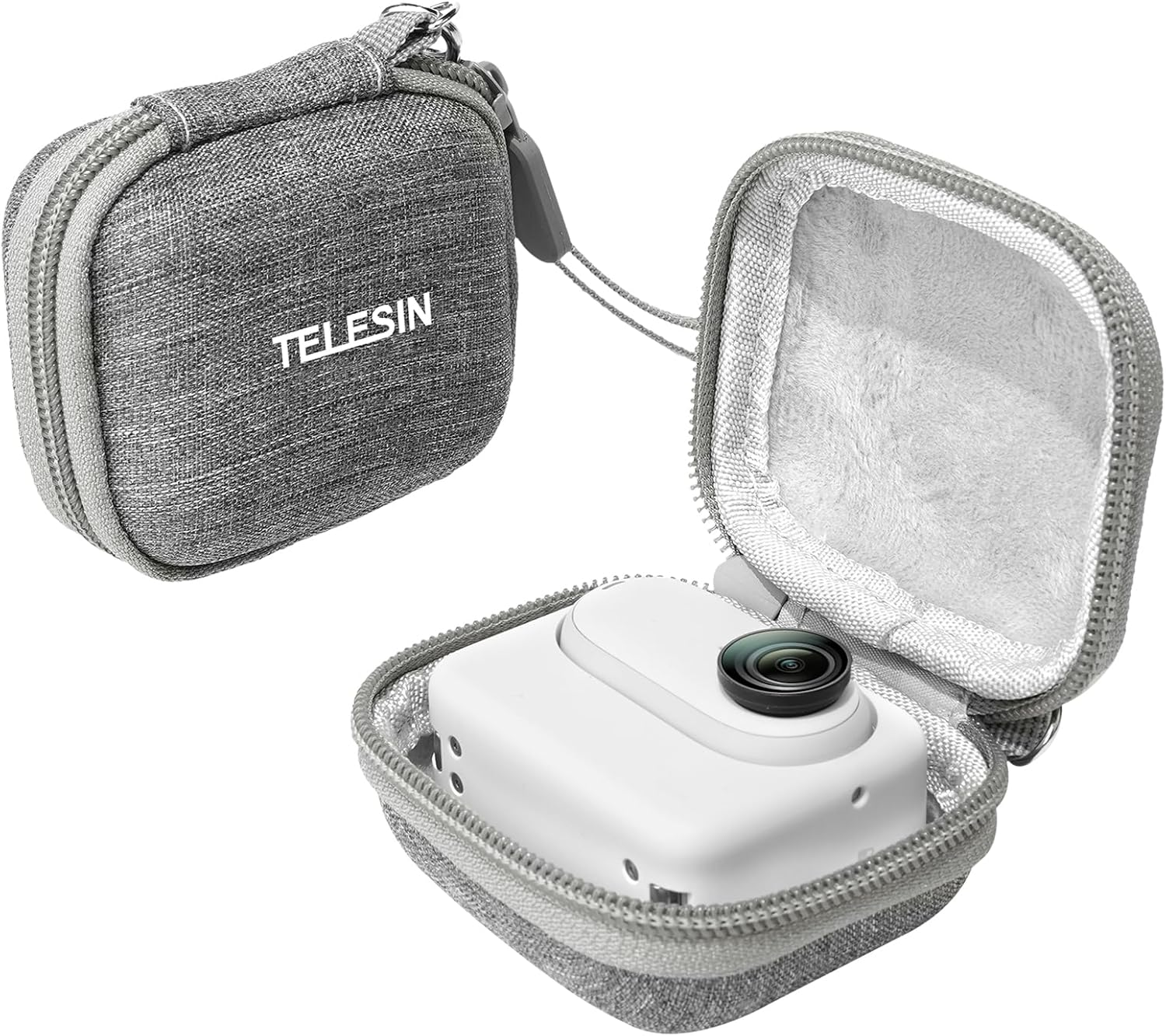 TELESIN Small Case Mini Case for Insta360 GO3 Go2 DJI Osmo Action 6 5Pro 4 3 Camera, Protective Carry Case Also Fit for GO PRO Hero 11 10 9 Black Lens Protector Accessories Portable Easy Carrying