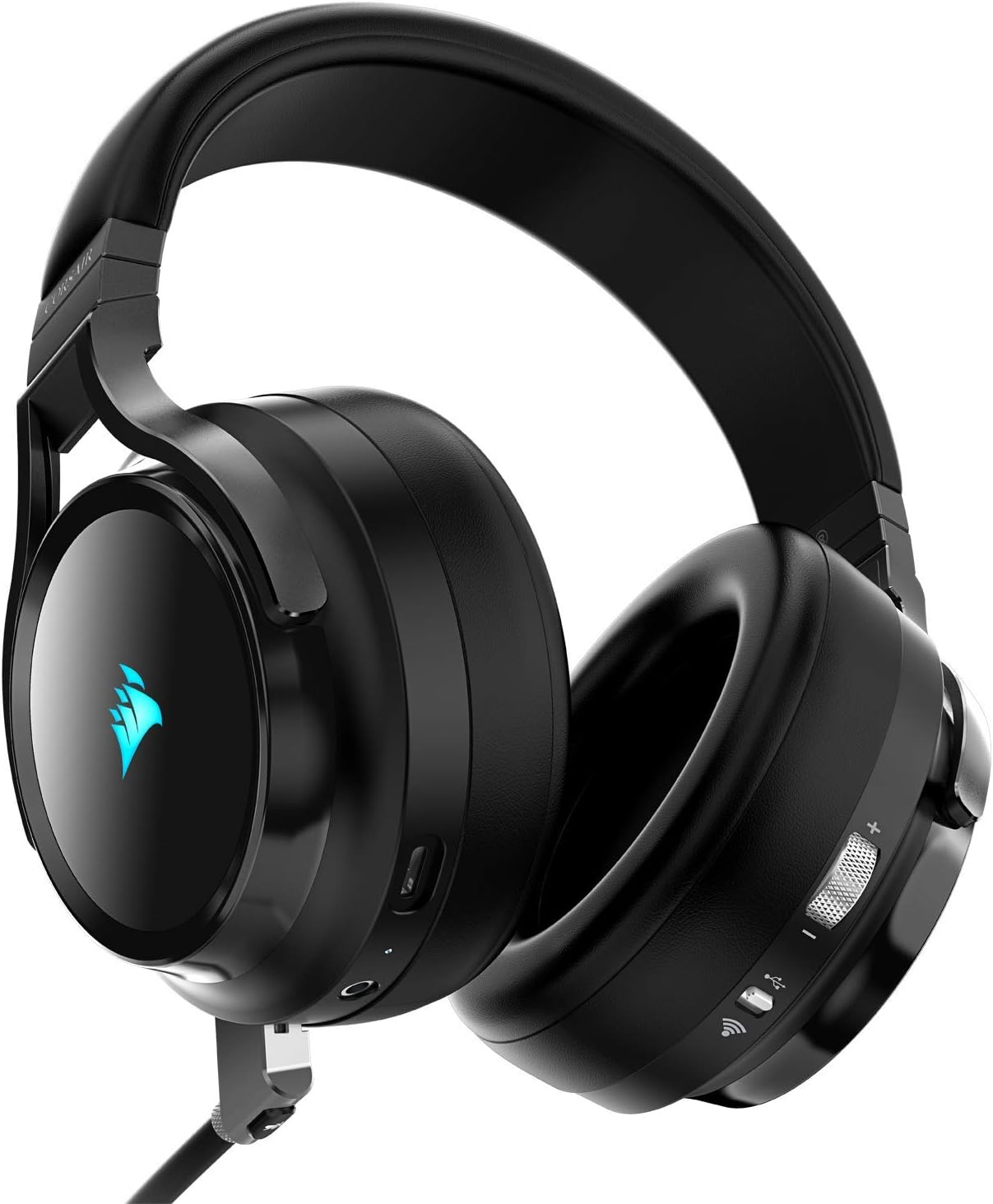 CORSAIR Virtuoso RGB Wireless High&ndash;Fidelity Gaming Headset &ndash; 7.1 Surround Sound &ndash; Detchable Omni-Directional Microphone &ndash; Icue Compatible &ndash; PC, Mac, PS5, PS4, Nintendo Switch, Mobile &ndash; Carbon - Black image number 5