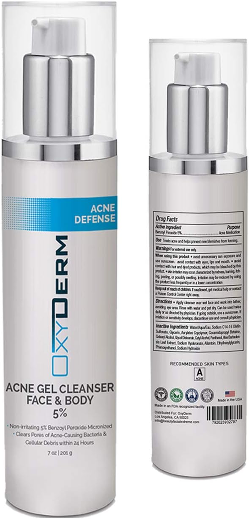 Benzoyl Peroxide 5% Acne Cleanser- Clinically Proven Wash to Fight Acne Blemishes on Contact. Eliminates Cystic Breakouts, Oily Skin, Clogged Pores, Blackhead & Whitehead Pimples for Face & Body. image number 4