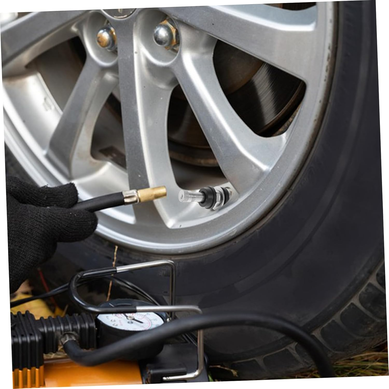 Iplusmile 4Pcs Metal Valve Stems Tire Valve Stems for Car Wheels for Automotive Tire image number 1