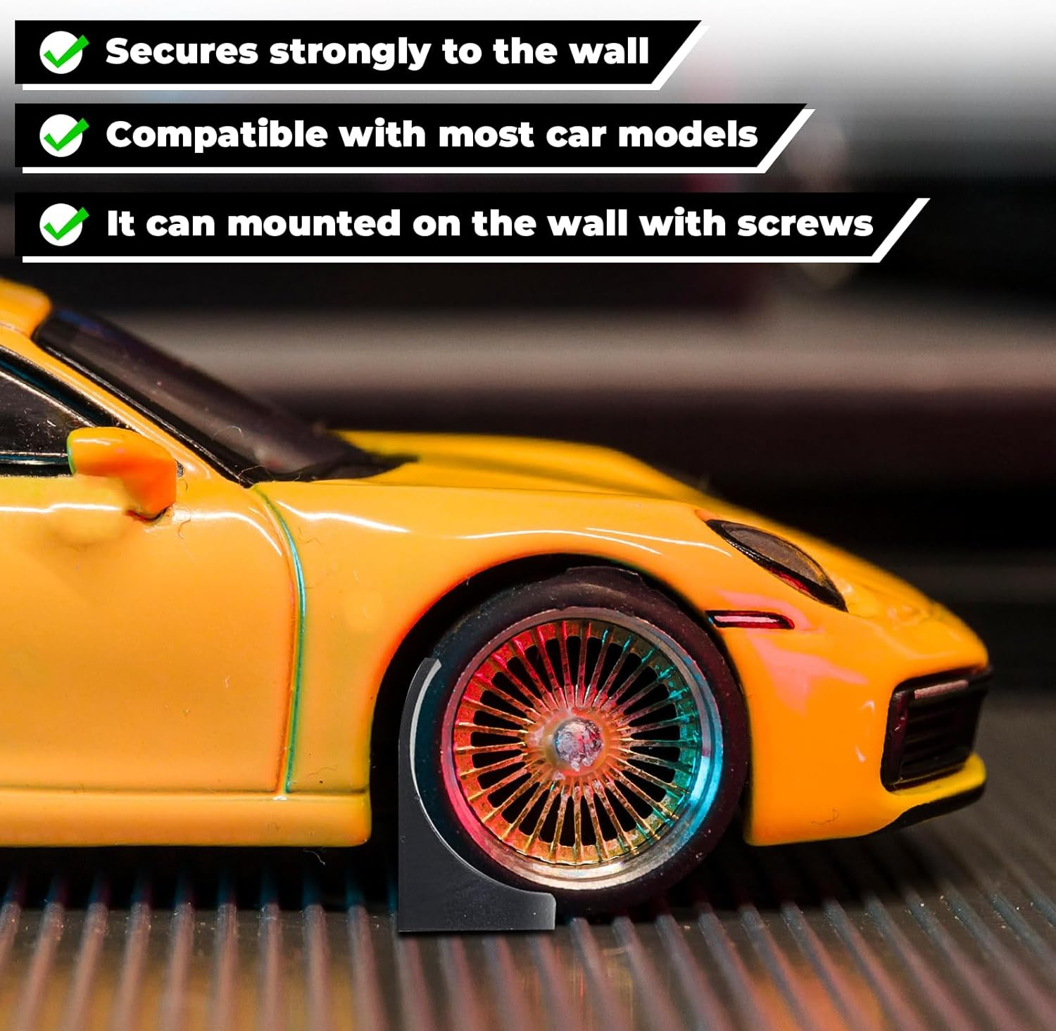 12/20 Pac Car Display Wall Mount Firm Display Cars by Wheels on Wall Vertical Car-Display Bracket Compatible with Car Models Easy-To-Install Hanging Cars Display Rack (20) image number 2