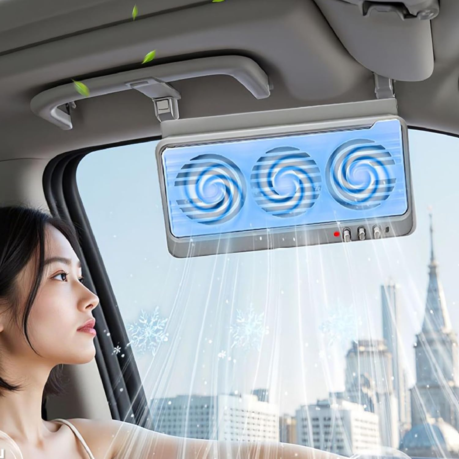 Solar Car Window Fan - Portable Cooling Solar Auto Fan - Quiet Ventilator Device with Air Purification for RV Truck Home Outdoor Camping Travel Activities image number 2