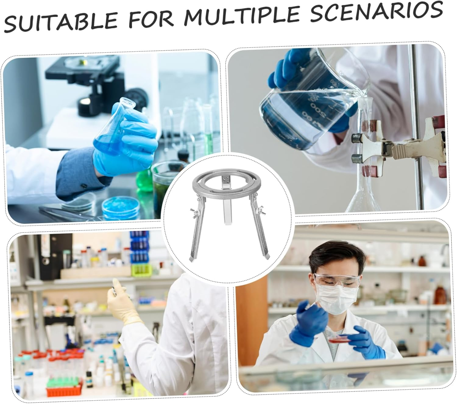 Mobestech Experimental Stand Laboratory Tripod Holder Adjustable Chemistry Heating Support Lifthelpful Stand for Lab Use Aluminum Alloy Material image number 1