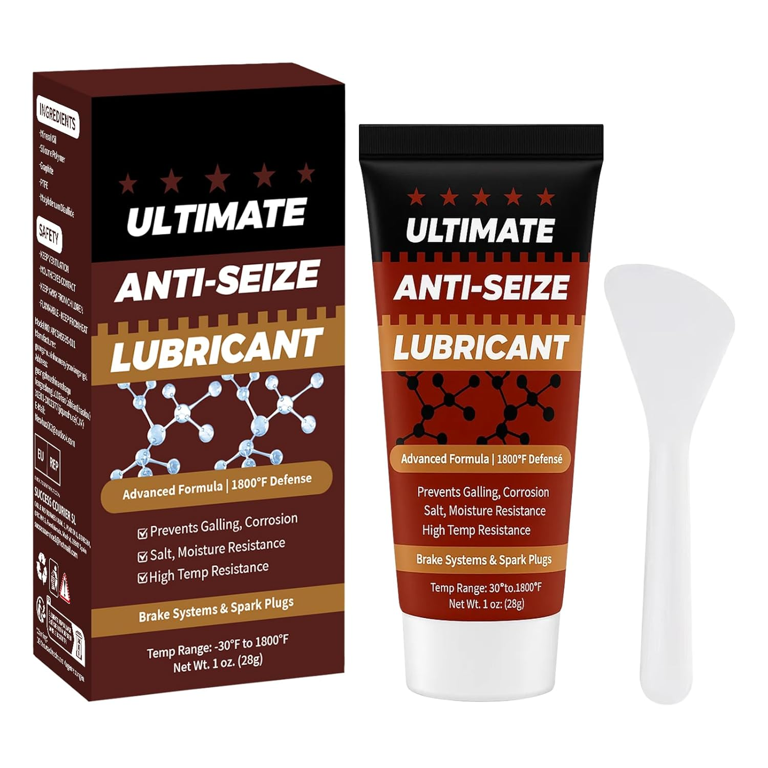 Copper Anti-Seize Thread Lubricant Spark Plug Antiseize Grease Compound for Automotive, Bolts and Nuts | High Temp Brake Parts Lubricant Grease Prevents Rust, Corrosion, Seizing - 1Oz Tube (1-Pack) image number 5