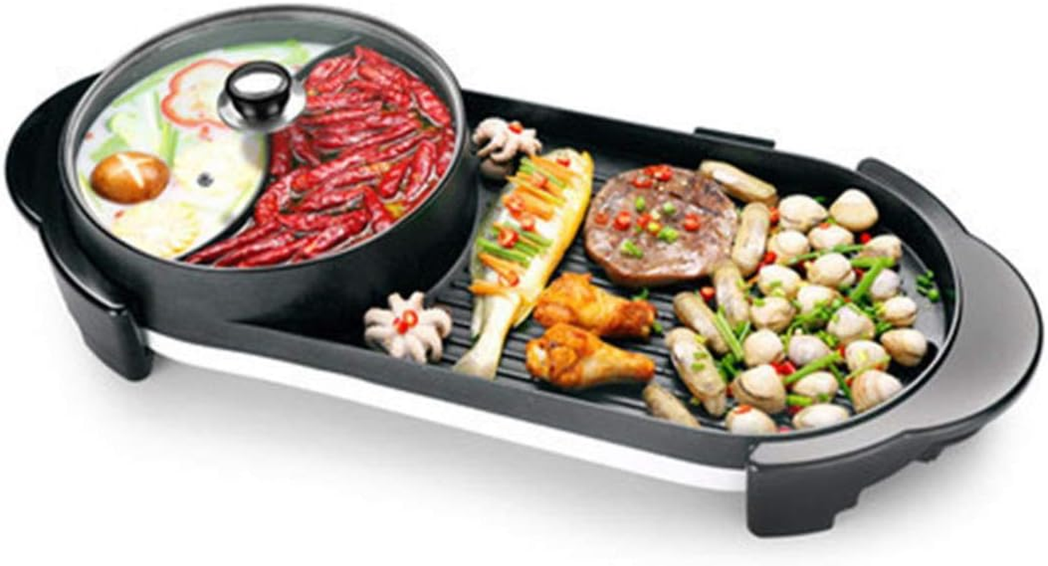 SOGA 2 in 1 Electric Non-Stick BBQ Teppanyaki Grill Plate Steamboat Hotpot 2-8 Person image number 2