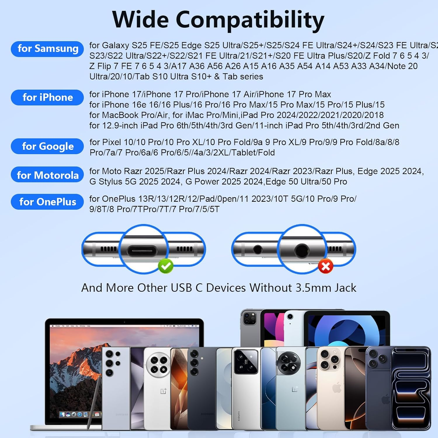 Earbuds Wired Type C for Iphone 17 Pro Max/17 Pro/17 Air/17/16E/16 Pro Max/16Plus/15, in Ear Wired Headphones USB C Ear Buds Earphones Headsets with Mic for Galaxy S25 FE Ultra A17 A16,Pixel 10 Pro XL image number 6