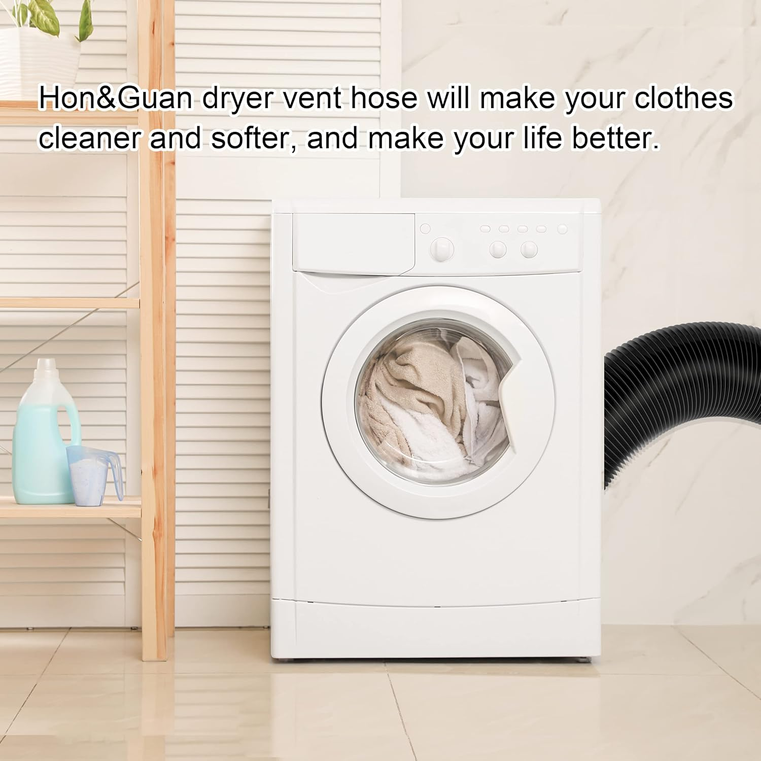 Hon&Guan 75Mm Flexible Ducting, 2.5M Long Dryer Vent Hose, Air Duct for HVAC Ventilation, Grow Tents, Kitchen (3", 8 FT) image number 2