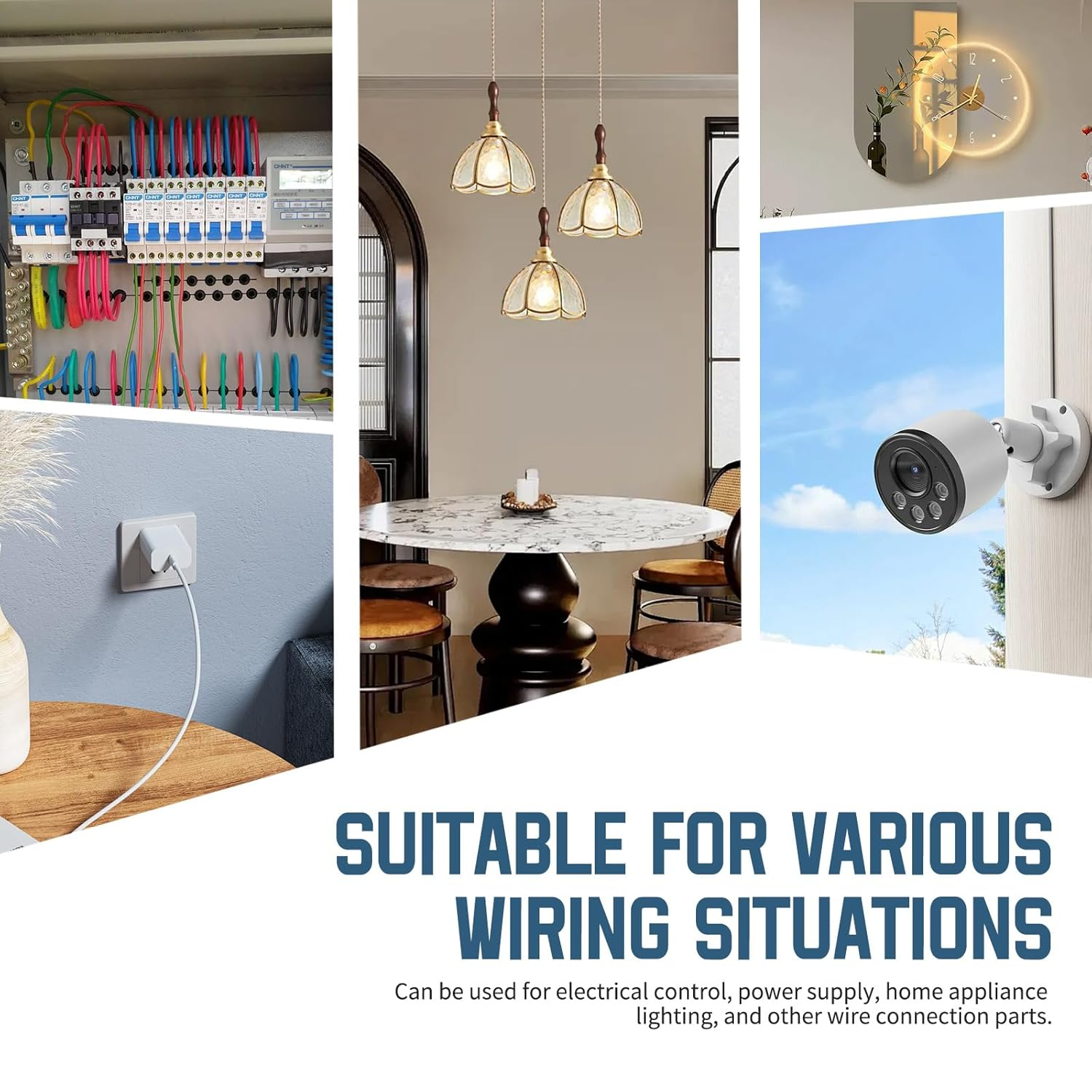 80 PCS Quick-Connect Terminals, Wire Splitters, Connectors, Butt Splices with 1 Input and 1 Output, Electrical Wire Connectors, Easy to Assemble and Disassemble image number 5