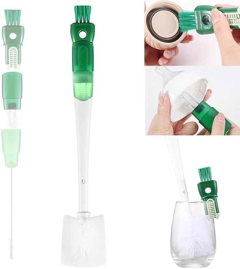 Multifunctional 4 in 1 Water Bottle Cleaning Brush Set - Premium Brush for Bottles, Straws, and Small Spaces - 2025 New Cleaning Brush Assembly (Orange)