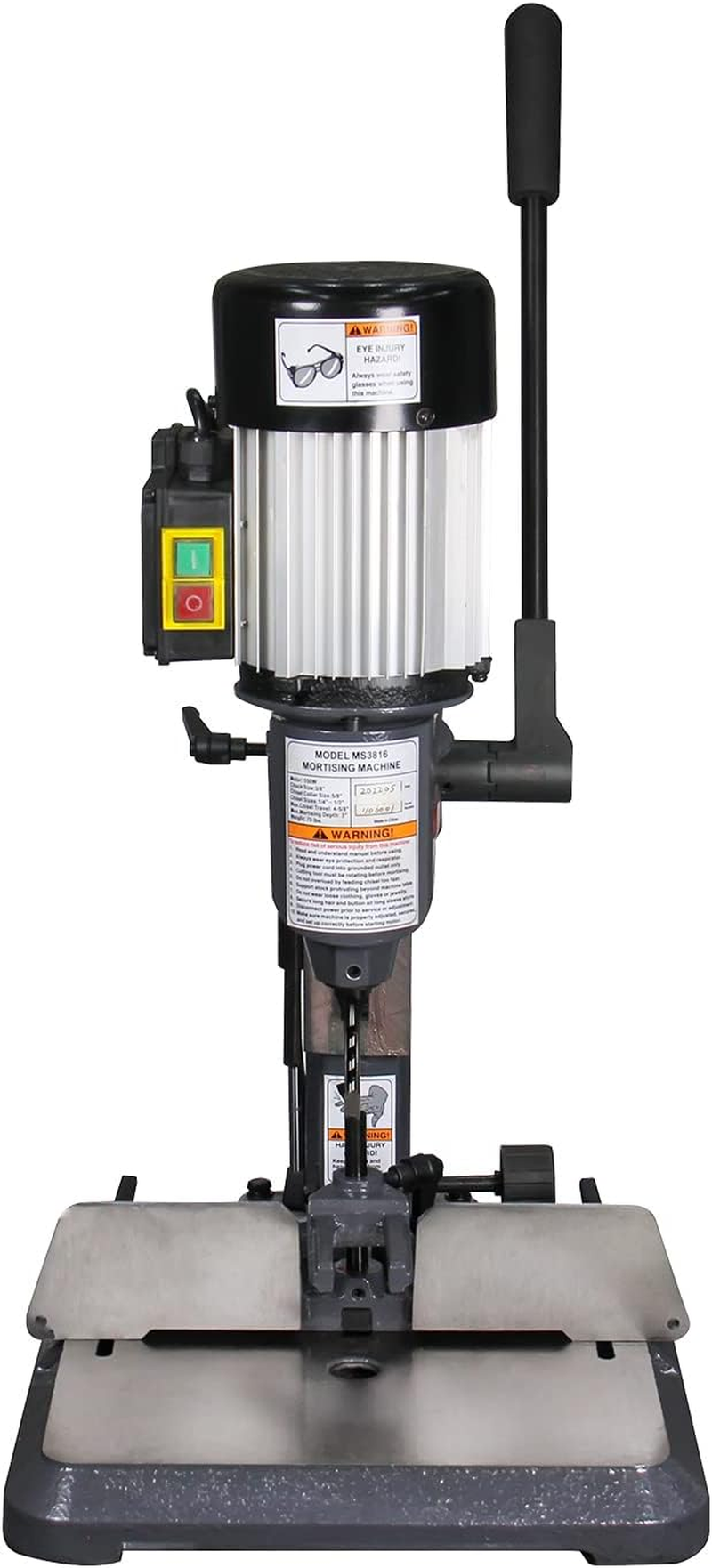 Kang Industrial MS-3816 Bench Top Mortise Machine, with 4 Sizes Chisel Bit Sets, round Holes and Square Hole Mortising