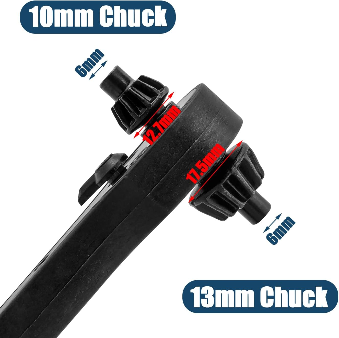 Bestgle 2 in 1 Drill Chuck Ratchet Screwdriver Wrench Universal Ratchet Chuck Key Dual Use Drill Chuck Key Wrench Ratcheting Spanner 12.7Mm 17.5Mm Ratcheting Kit for Power Tools Accessories image number 4