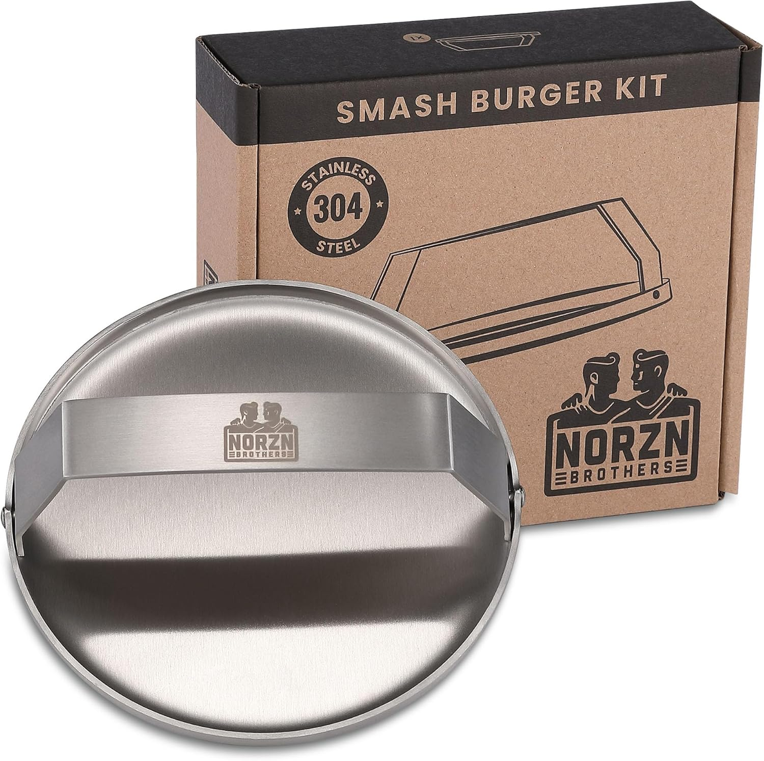 Norzn Brothers Smash Burger Press - Burger Smasher Stainless Steel 304, Smash Burger, Smashed Burger Press, Burger Press Smash Burger Press, Certified Food Contact EU