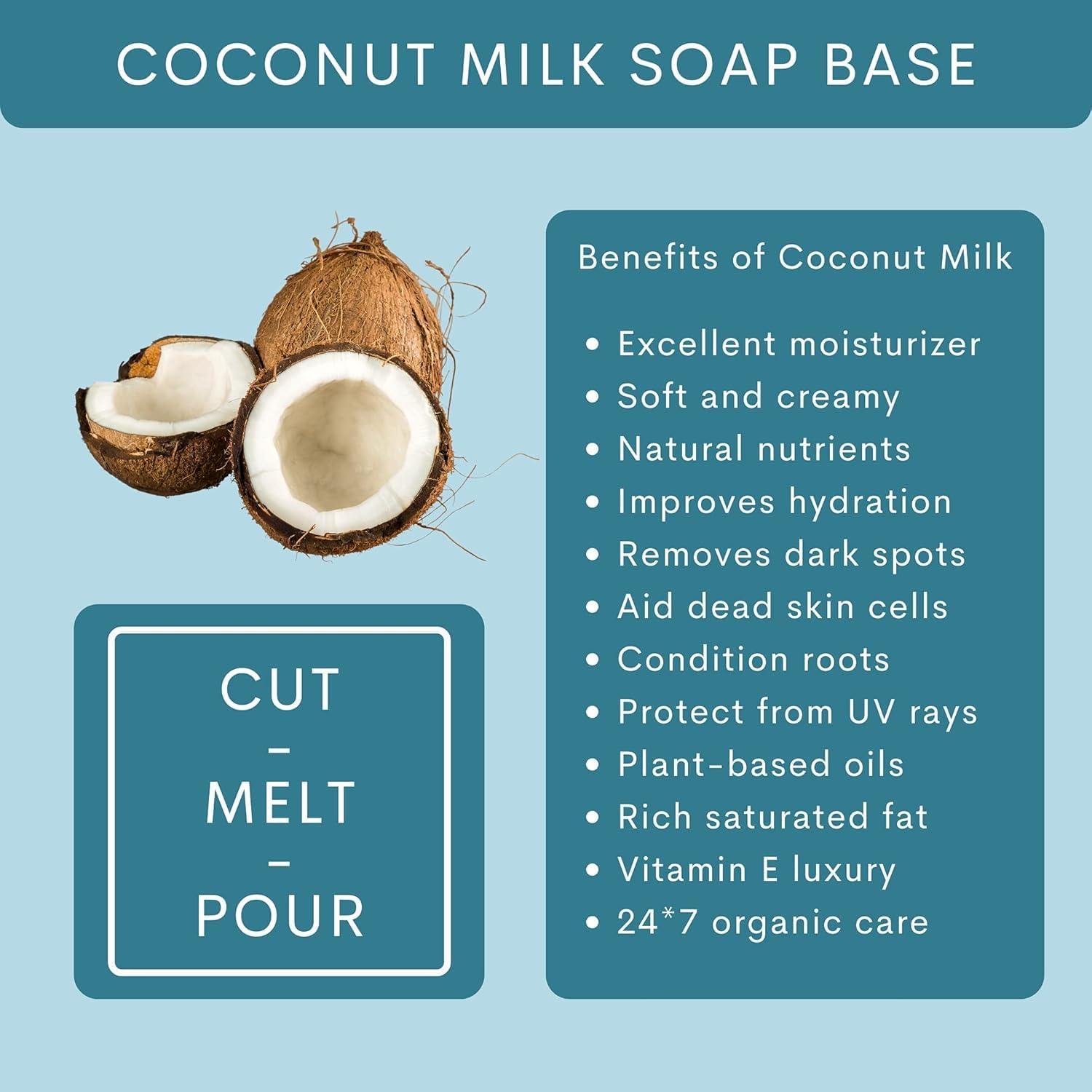 MANTRAMART Coconut Milk Soap Base 1 KG &ndash; Sulfate & Paraben Free, Melt & Pour, Moisturizing & Gentle for DIY Soap Making, Pure & Lab Tested image number 2