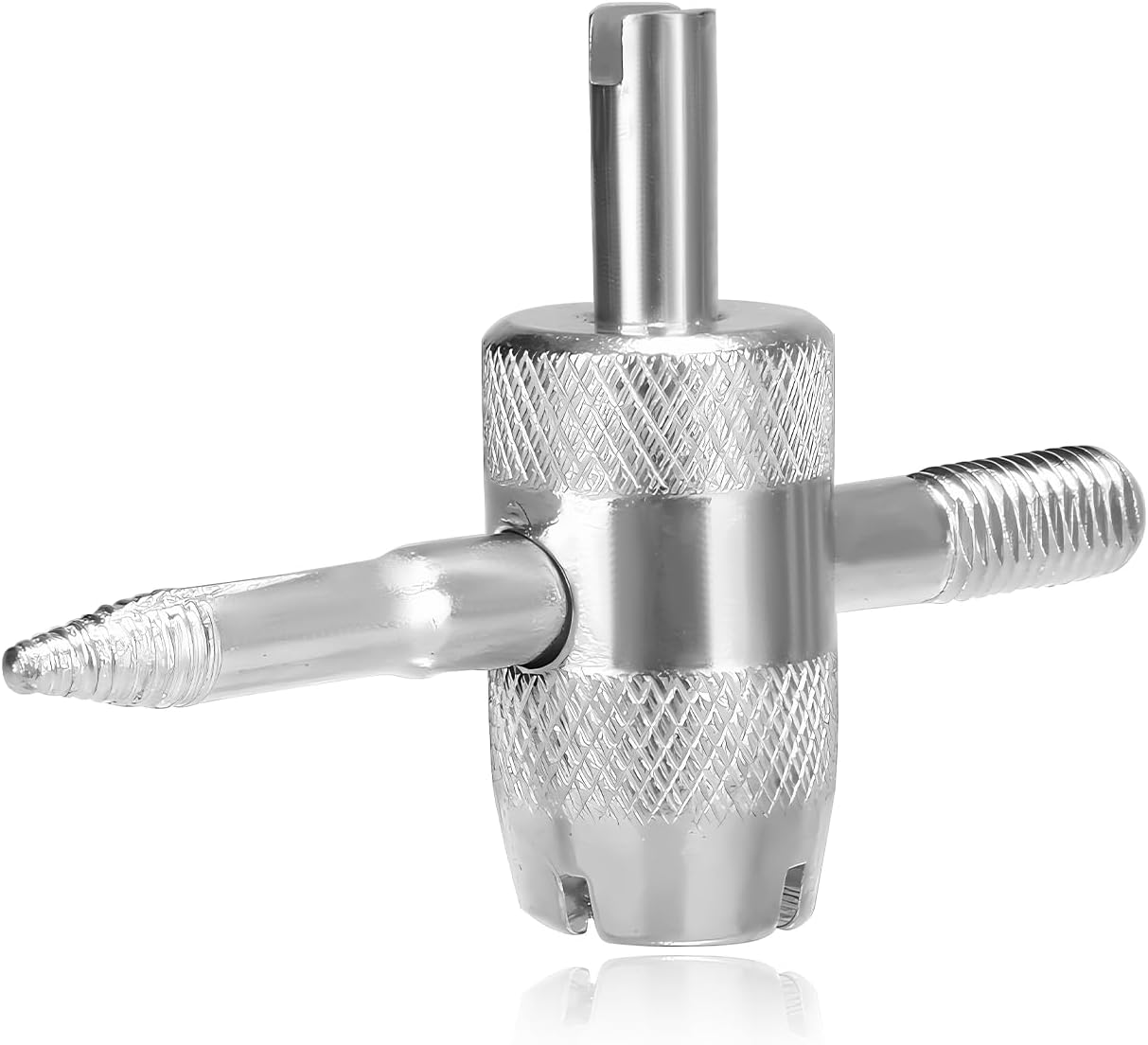 2PCS 4-Way Valve Core Tool Tire Valve Tools, 4-In-1 Tyre Valve Core Tool Tire Stem Core Wrench, Multifunctional Valve Stem Remover Tire Repair Tool for Car Motorcycle Bicycle