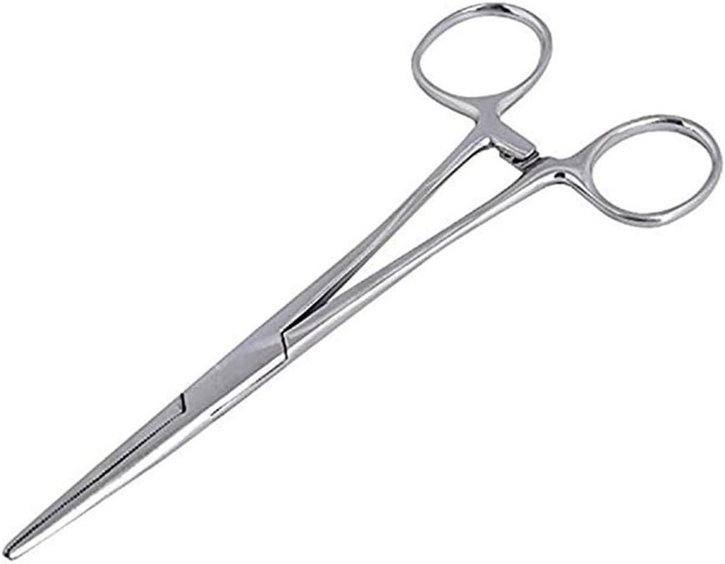 WUWYOUWL Hemostat Forceps, Stainless Steel Dog Cat Pet Scissors Ear Hair Clamp Fishing Scissors Tools (12.5Cm Straight) image number 3