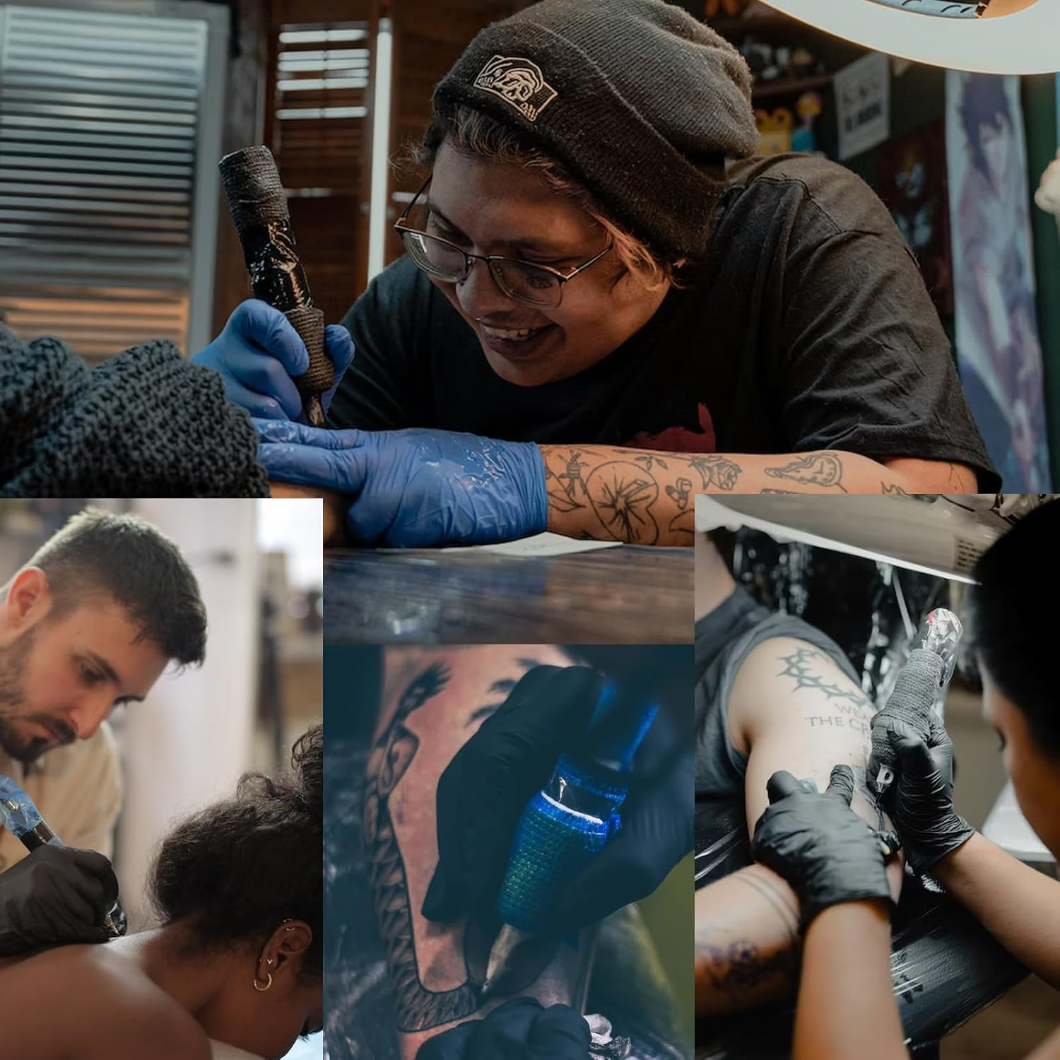 Urknall Pen Machine Covers with Grip Tapes, 200Pcs Tattoo Pen Covers and 4Pcs Tattoo Grip Wrap Tattoo Machine Bags Tattoo Grip Covers Tattoo Pen Sleeves Combination Tattoo Supplies image number 5