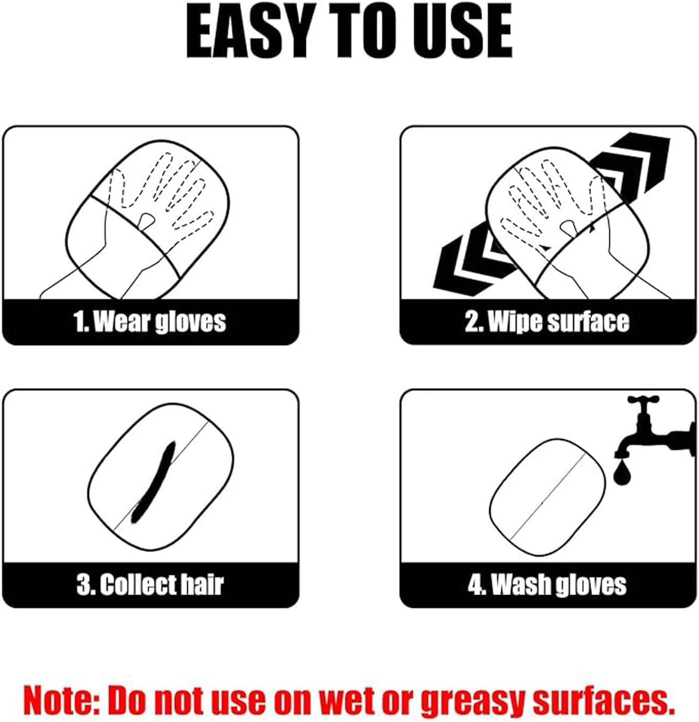 Shengsenfu Double-Sided Pet Grooming Gloves - Reusable Pet Hair Remover Gloves for Dogs and Cats Hands on Pet Fur Cleaning Gloves for Bathing and Grooming Efficient Pet Static Hair Removal Gloves