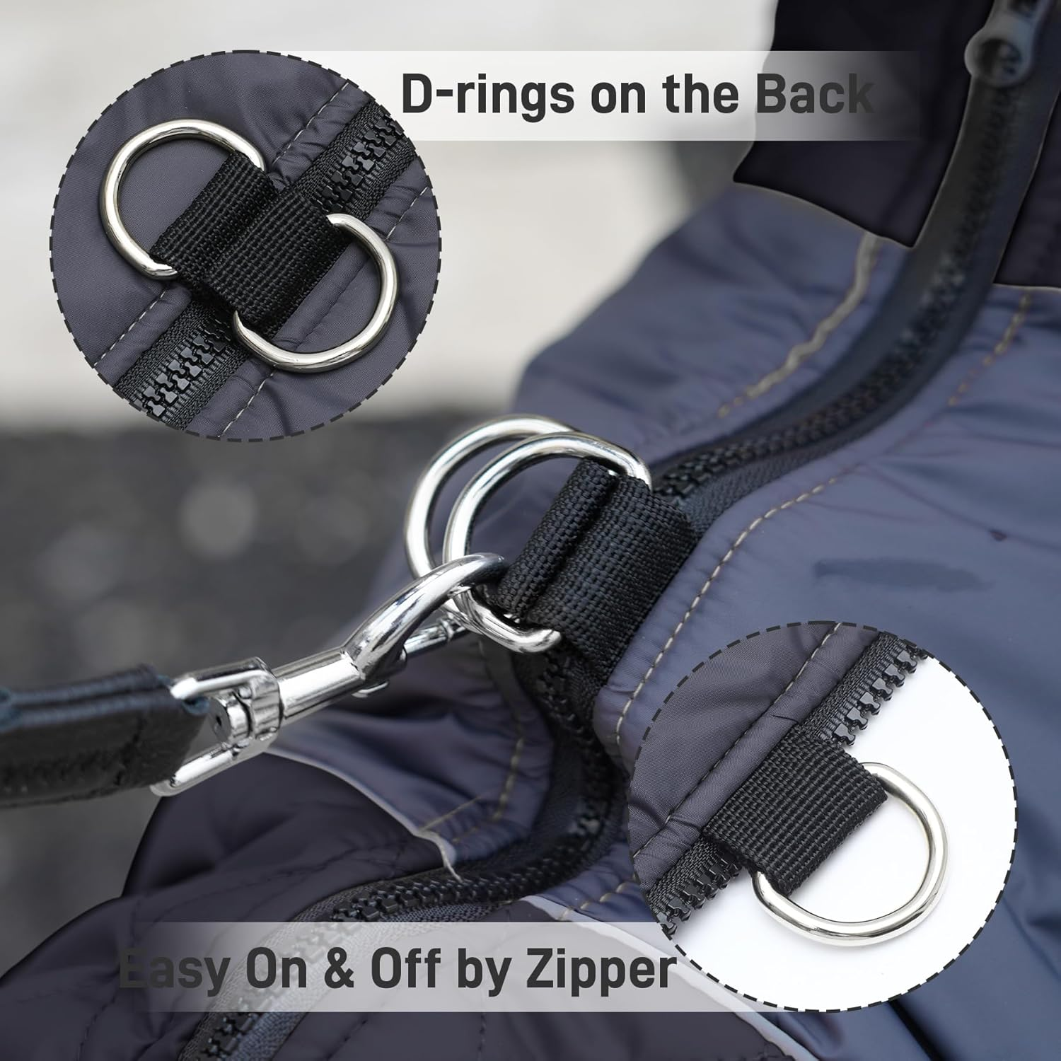 Joydaog Warm Fleece Dog Clothes, Dog Outfits, Dog Coats for Large Dogs, D-Rings Waterproof Puppy Jacket Vest for Cold Winter, Black XXXL image number 6