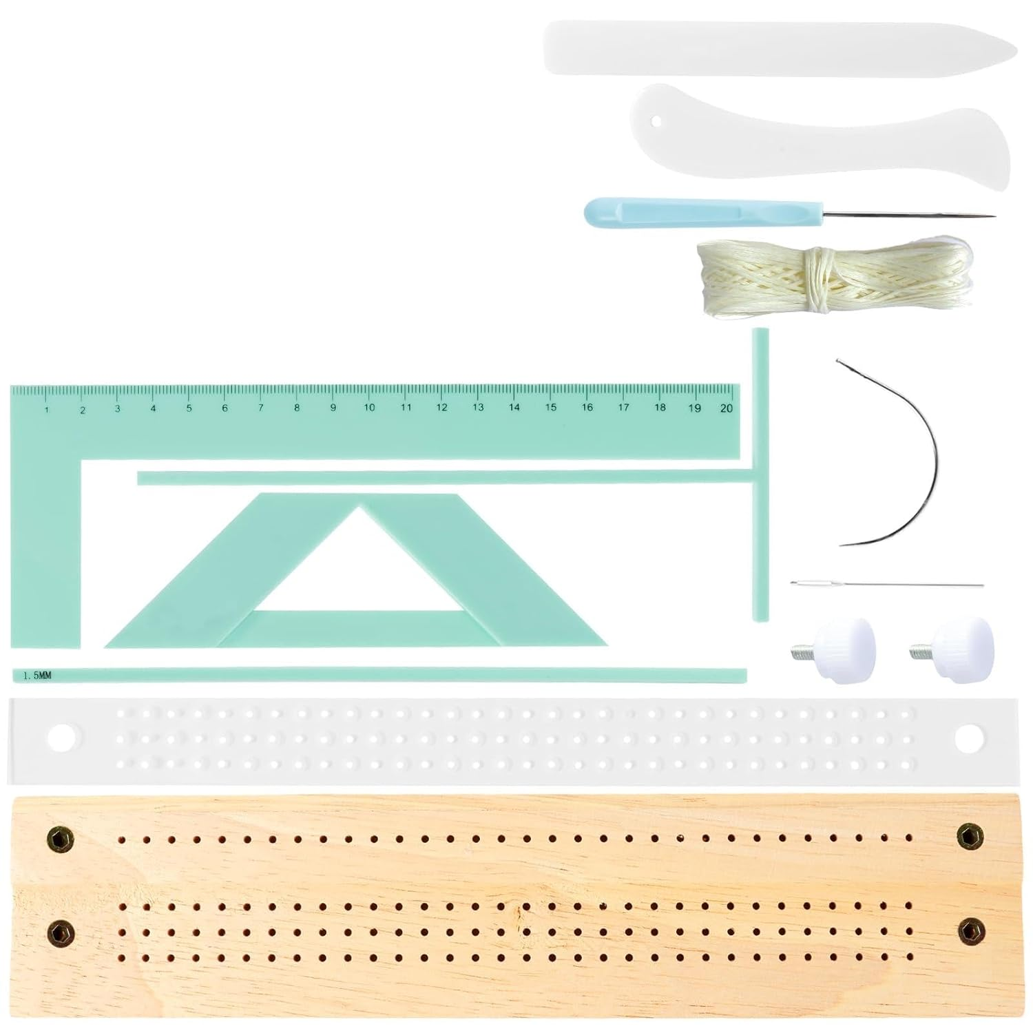 Bookbinding Easy Scrapbooking Tool Plastic Positioner Ruler Journal Book Binding Punch Guide Set Convenient Binding Device Bookbinding Cradle Tools for Starter Scrapbooking Kits (Style 1)