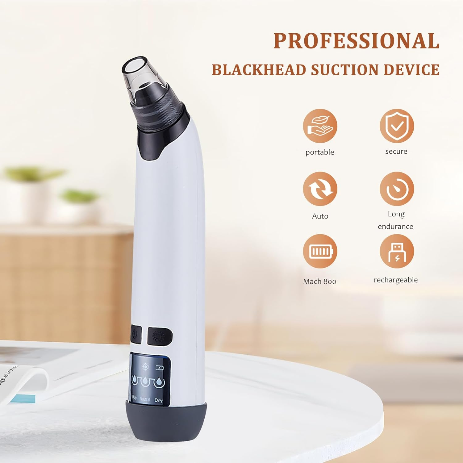 Blackhead Remover Vacuum - Powerful Pore Vacuum for Cleansing, Blackhead Extractor with 3 Adjustable Suction Levels, 4 Blackhead Removal Tools, USB Rechargeable，Suitable for Women and Men image number 5