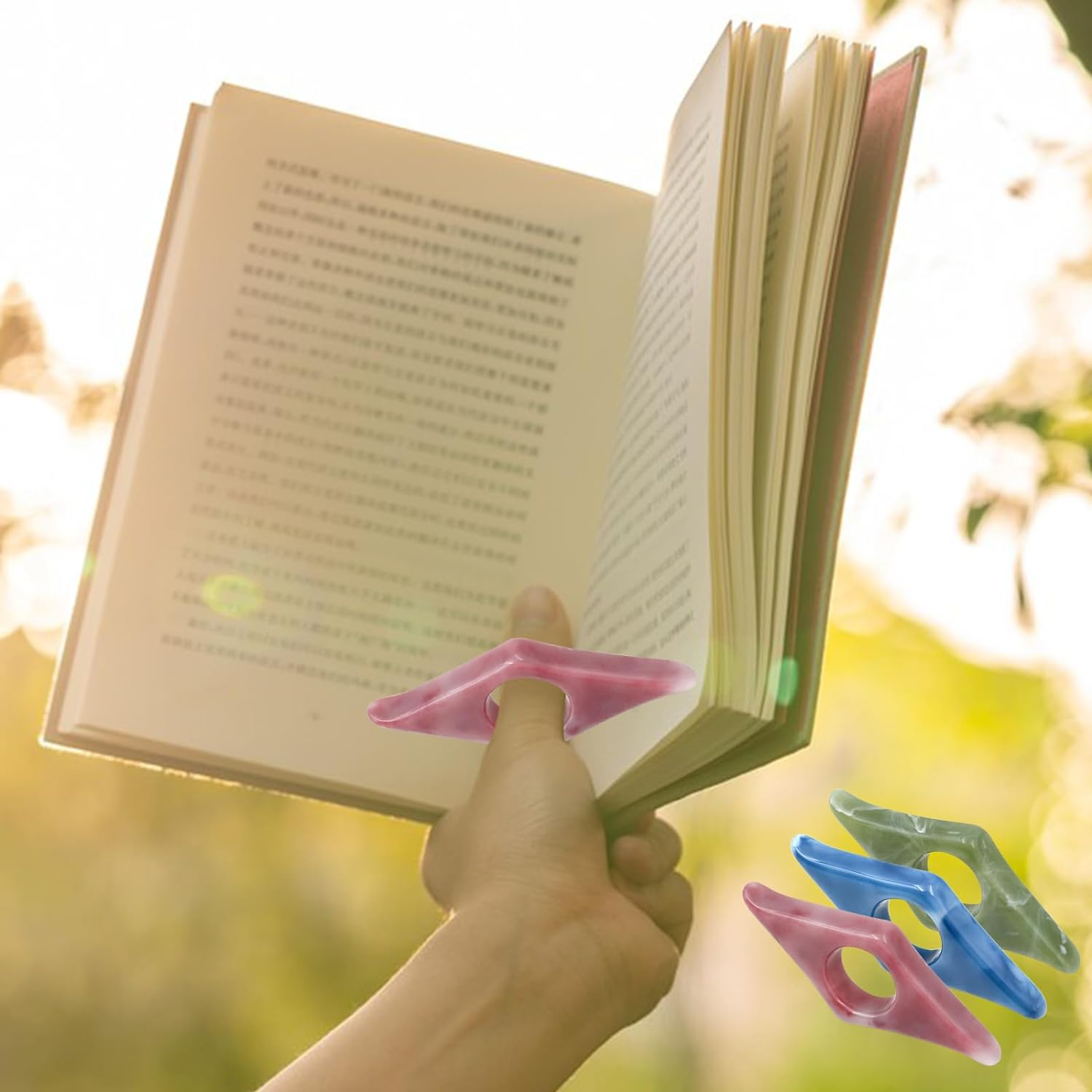 3 PCS Thumb Book Page Holder, Book Thumb Page Holders for Reading Hands Free, Book Finger Opener Holder, Reading Accessories for Book Readers Lovers Gifts image number 6