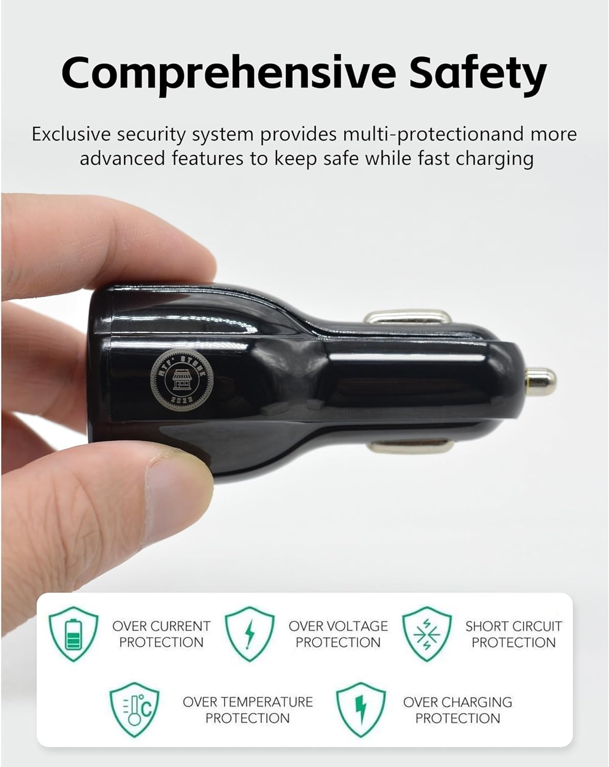 MTF' Mobile Phone Car Charger, 2 Ports (USB C, USB a QC 5.0), 30W 60W Max, 12V Socket Outlet Cigarette Lighter Adapter, 65W USB C Cable Nylon Braided, Ipad, Iphone 16, Galaxy S25 S24 image number 6