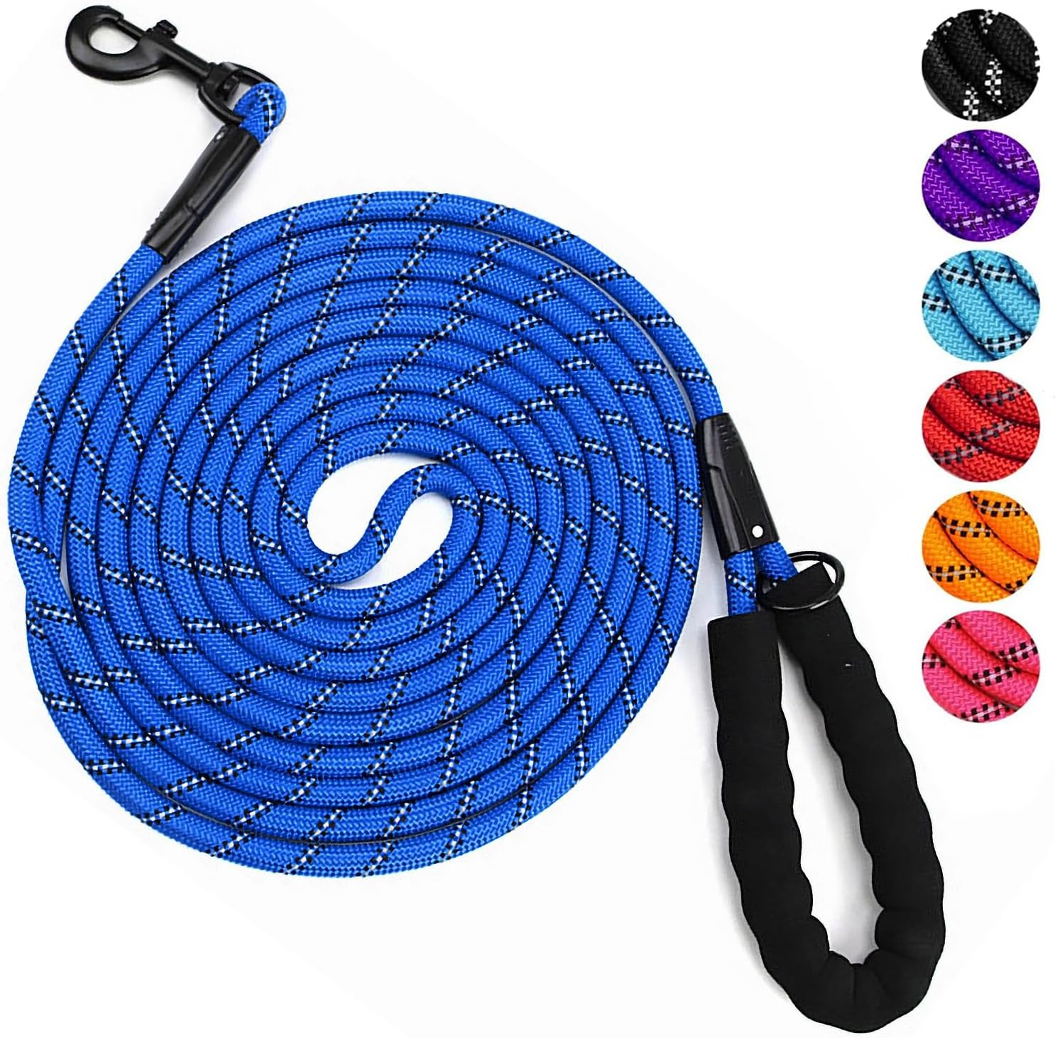 YOBOKO Luminous Explosion-Proof Dog Leash Reflective Strip Pet Dog Lead Leash Dog Chain Super Long 3M Leash for Strong Dogs Outdoor (Purple, 1.2CM X 3M/9.8FT)