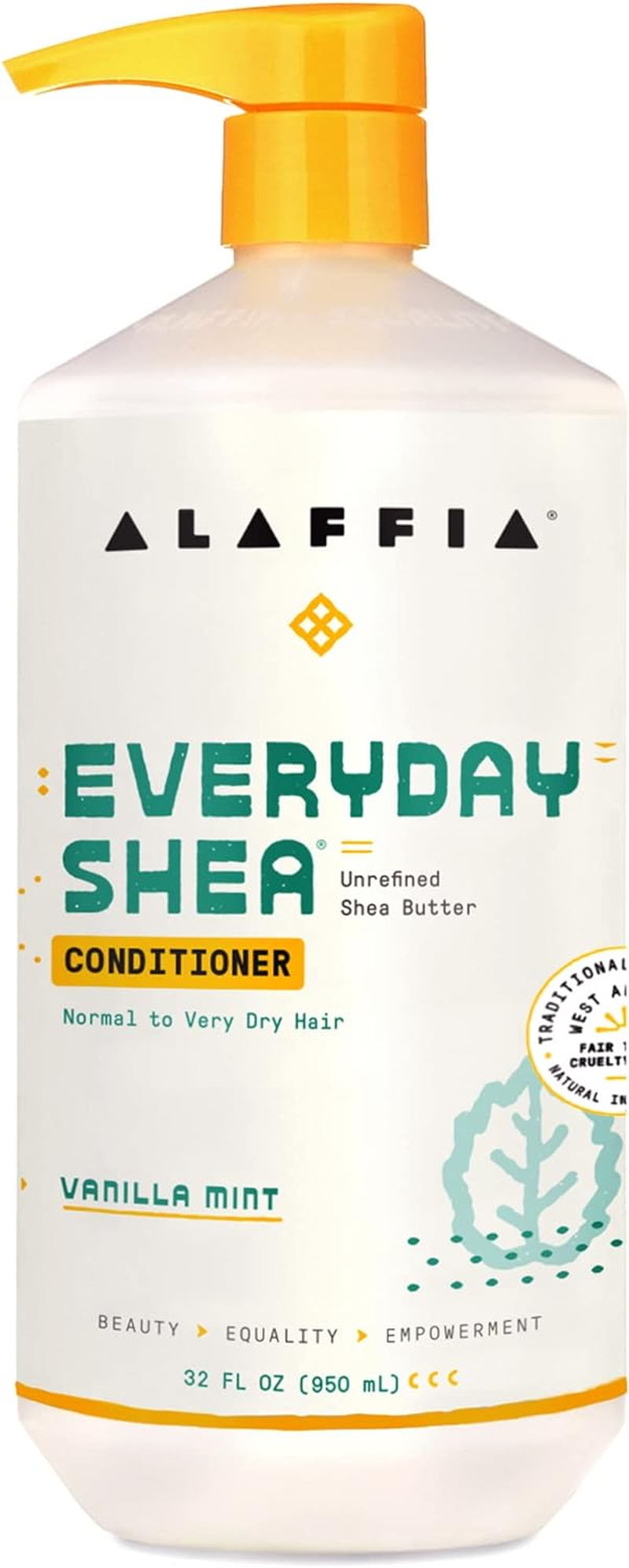 Alaffia Everyday Shea Vanilla Mint Scented Hair Conditioner 950 Ml image number 2