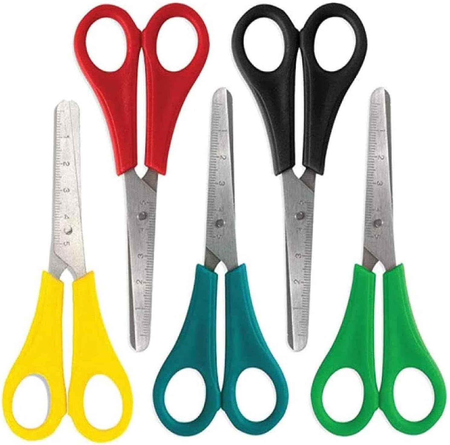 25 Pack Bulk Kids Scissors 5 Inch Blunt Tip Small Safety Classroom Scissors for School and Craft Projects (25 Pack) image number 4