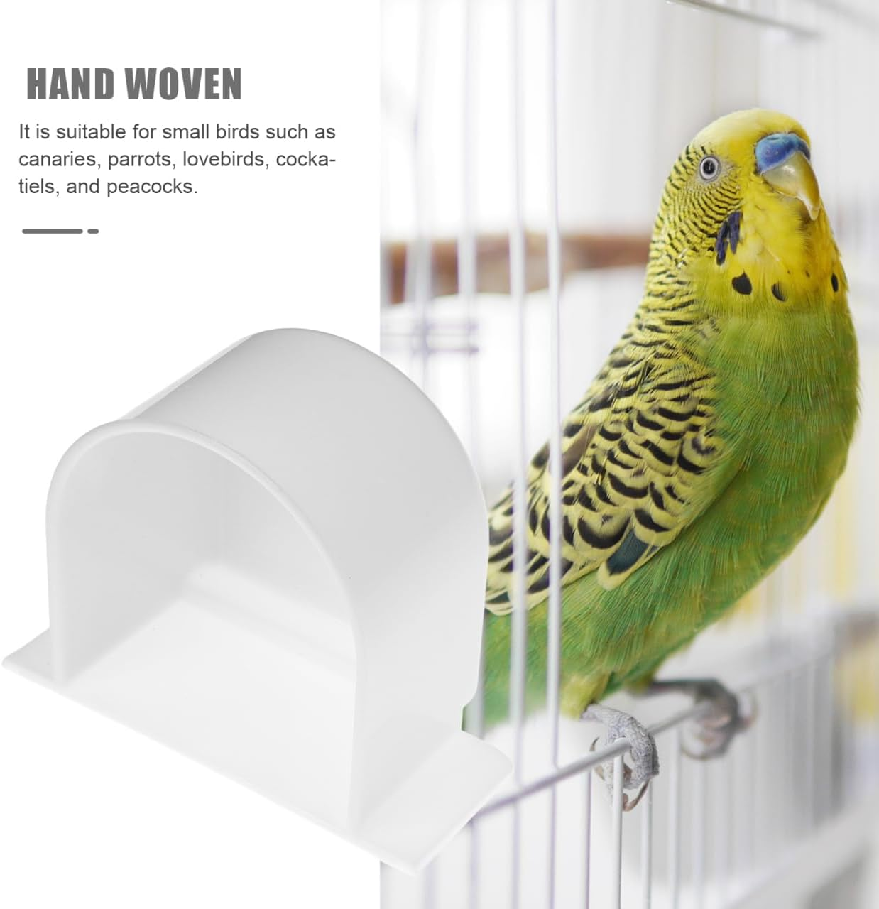 HANABASS 4Pcs Bird Feeder Drinker Set, Plastic Bird Cage Food Box See - Dispenser Parrot Drinking Container for Parrot Finch Cardinal image number 2