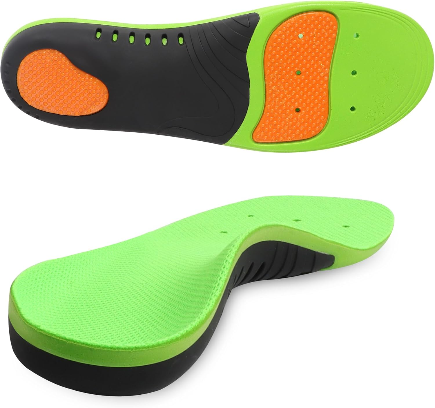 Arch Support Insoles Plantar Fasciitis Insoles, Orthotic Insoles with Strong Arch Support to Soothe Heel Pain and Heel Spurs (Green, S(EU 40-42))