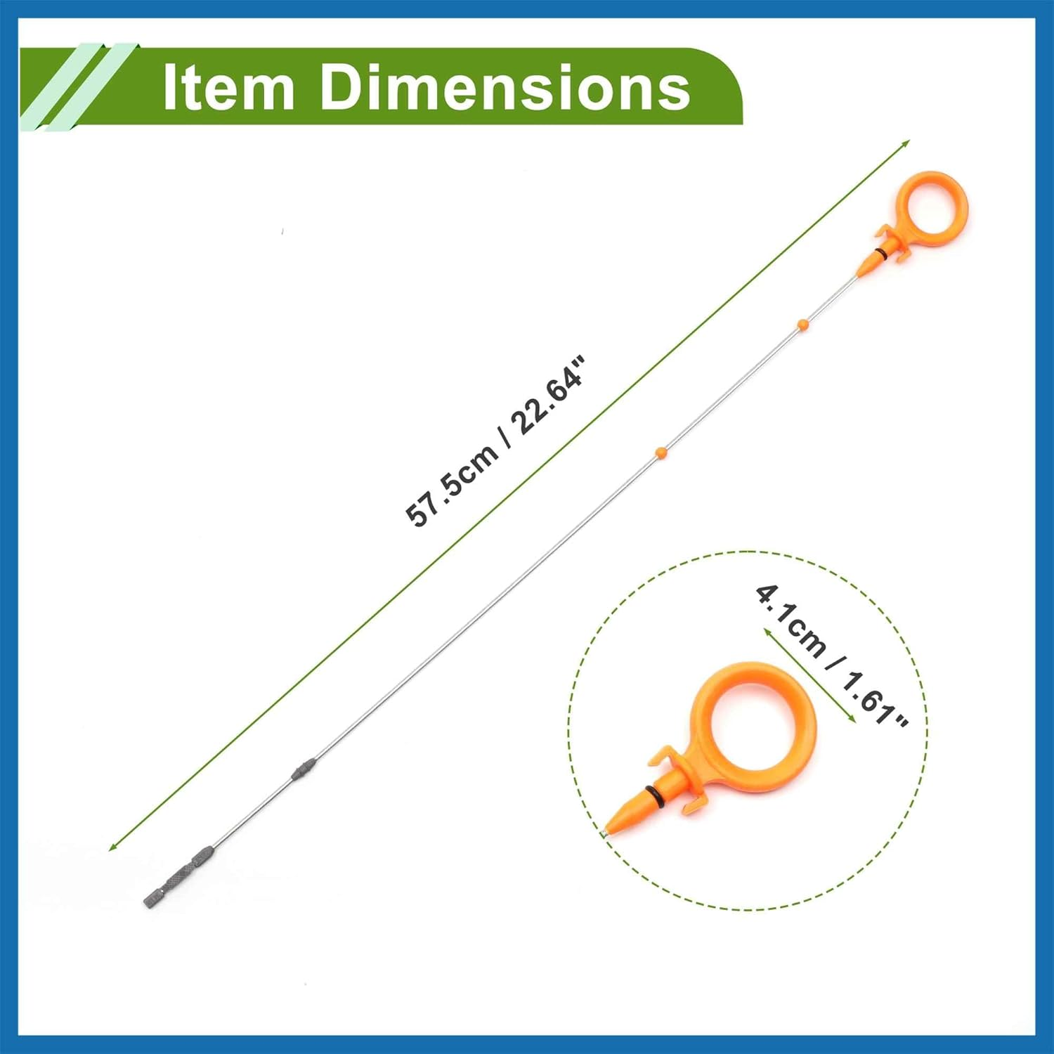 No.06F115611E Engine Oil Dipstick for Volkswagen Golf Variant 2004-2007 Orange Oil Level Dip Stick Double Hole Indicator Plastic Metal 1 Pcs