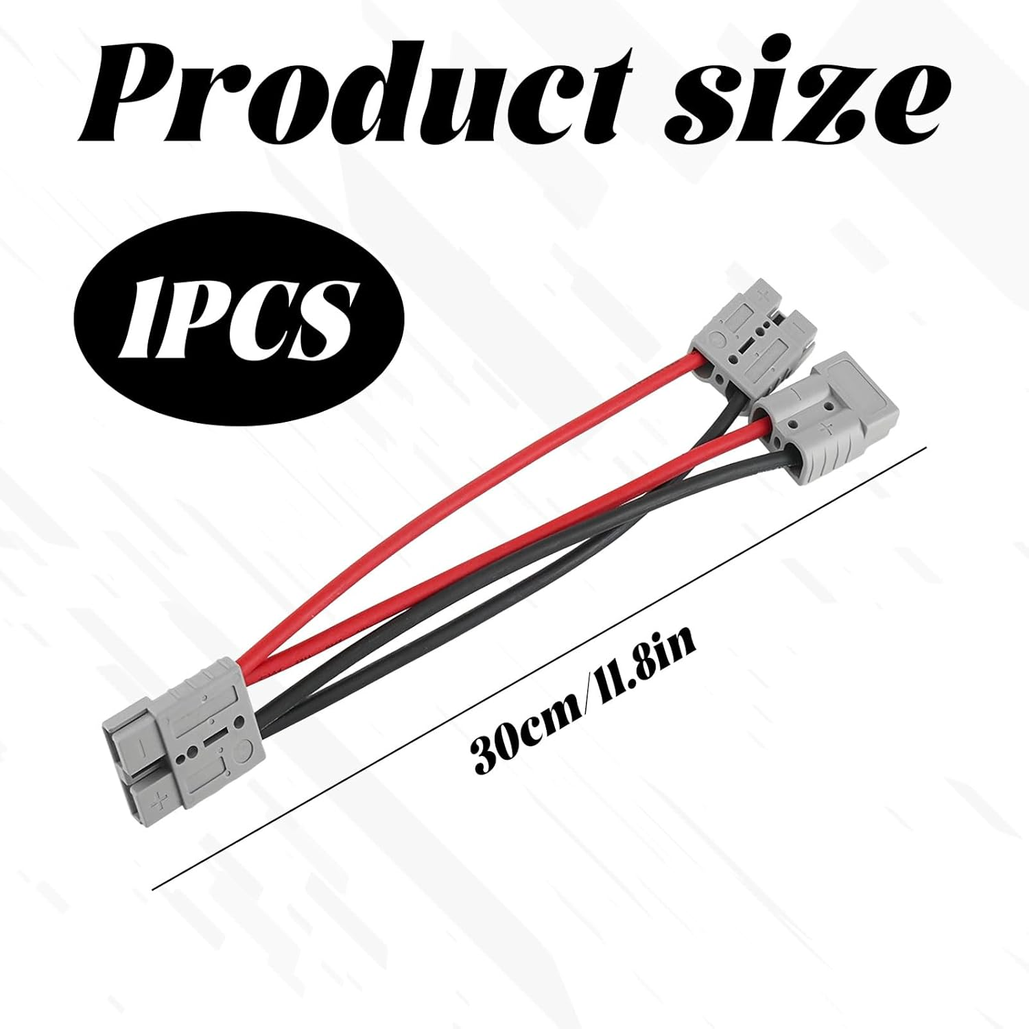 Anderson Plug Extension Cable, Anderson Style Plug Connectors, Polarity Adapter, 50A 1 to 2 Connector Double Y Adapter, 6Mm Battery Cable for Car, Rv,Truck,Trailer,Winch,Forklift image number 4