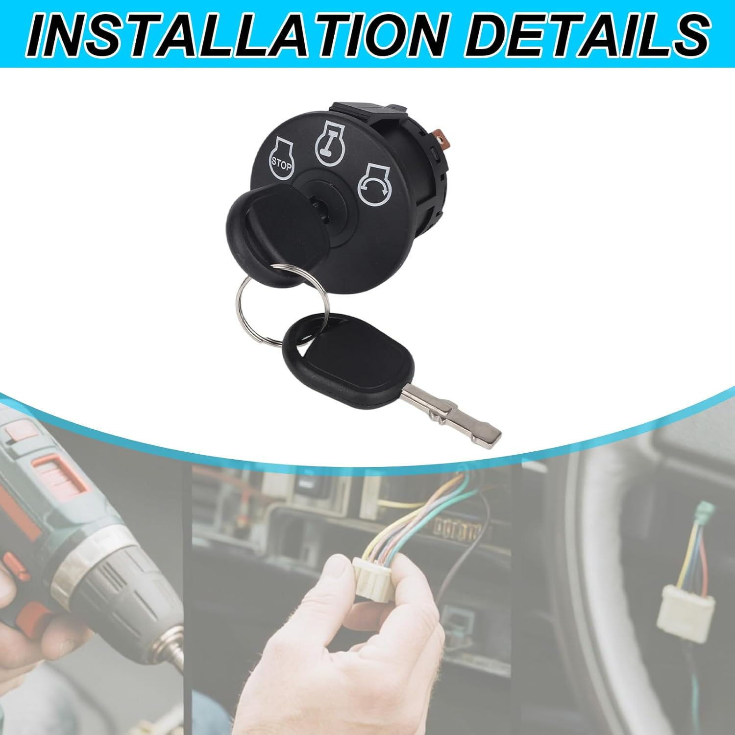725-12066 Ignition Switch with 2 Keys, 3 Position 6 Pin Key Switch Compatible with Cub Cadet ZT1-42/46/50/54, ZT2-50/54 for MTD Z510 Z530 Z550 Z560 Z5200 Replaces 725P12066, 925-12066 image number 2
