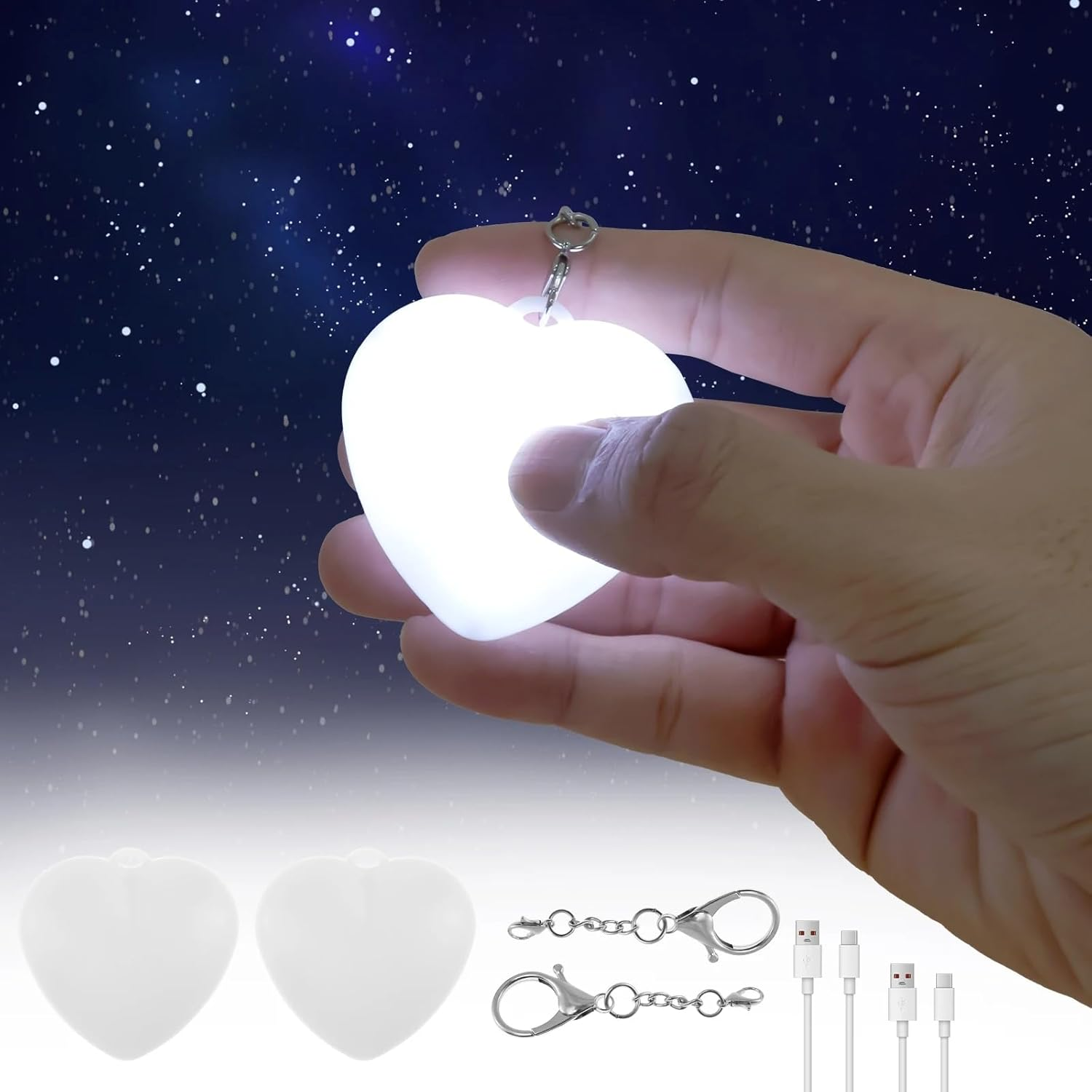 Bag Glow Heart Keychain, LED Automatic Sensor Handbag Lights Pendant, Touch Activated Bag Light Keyring, Purse Accessories for Women Tote Wallet image number 6