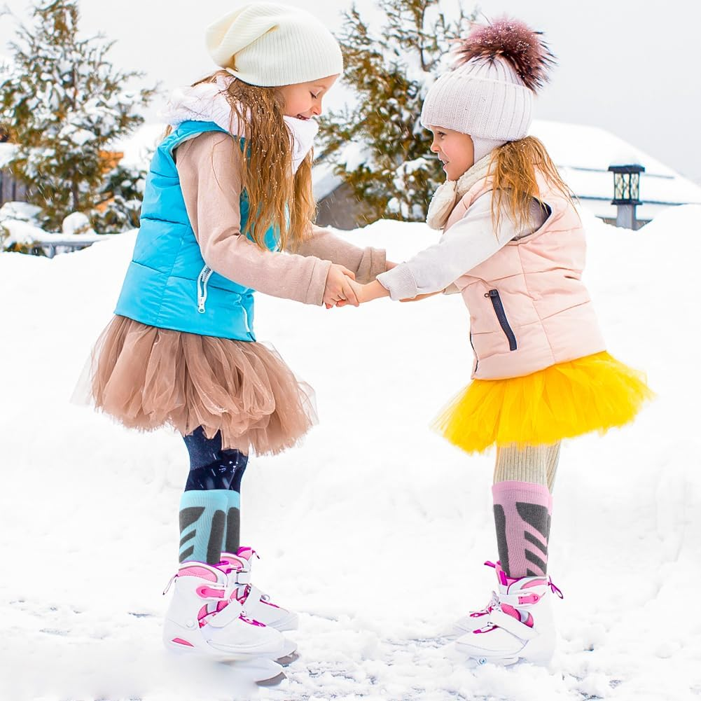 2 Pairs Ski Socks for Men Women Winter Thick Warm Boot Socks Cold Weather Knee High Warm Snow Skating Snowboarding Socks（L） image number 5