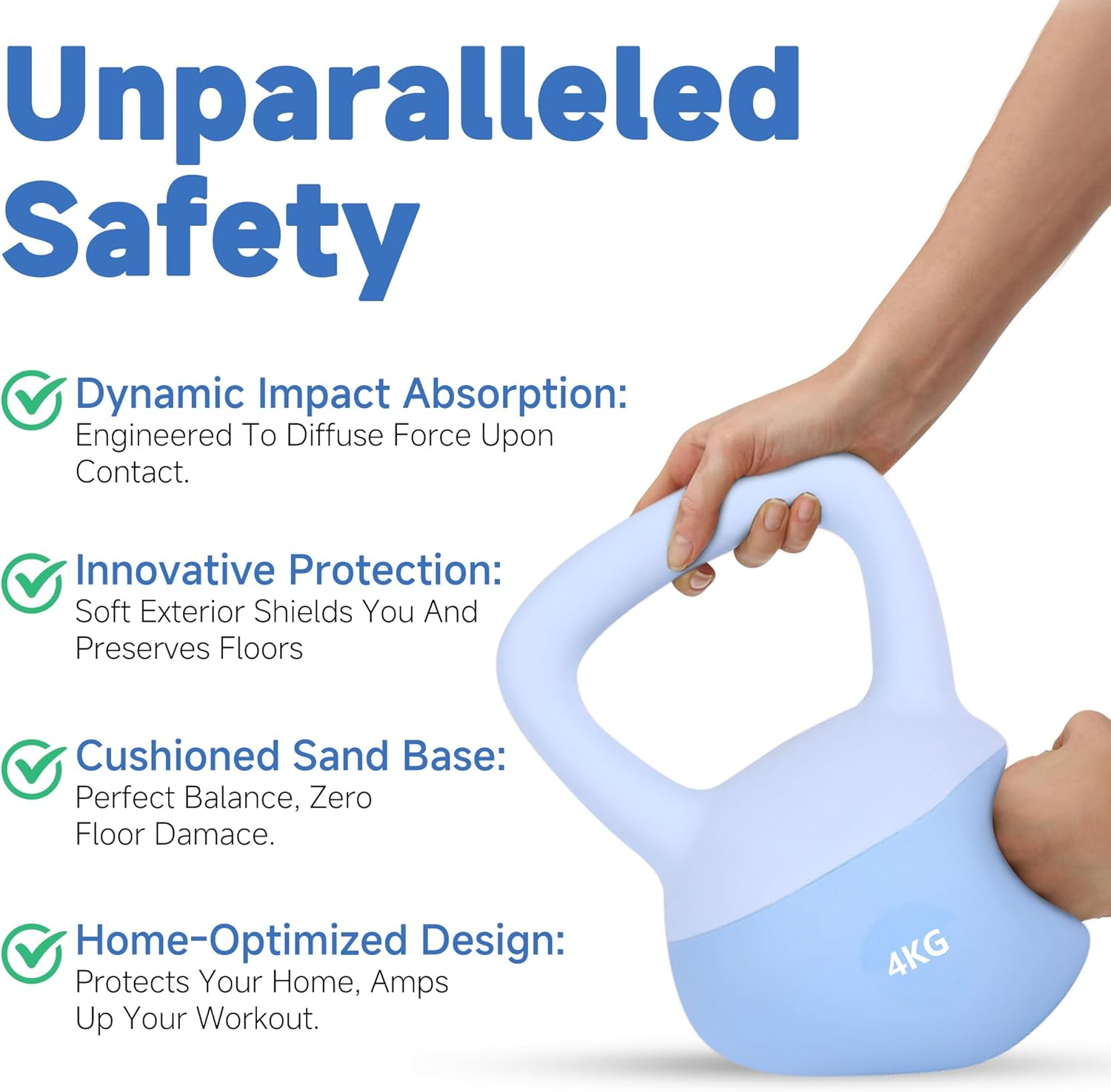 Leikefitness Soft Kettlebells,Steel Shot Filled Weights for Women and Men,Color Coded anti Slip Soft Kettlebells,Home Fitness Workout image number 3