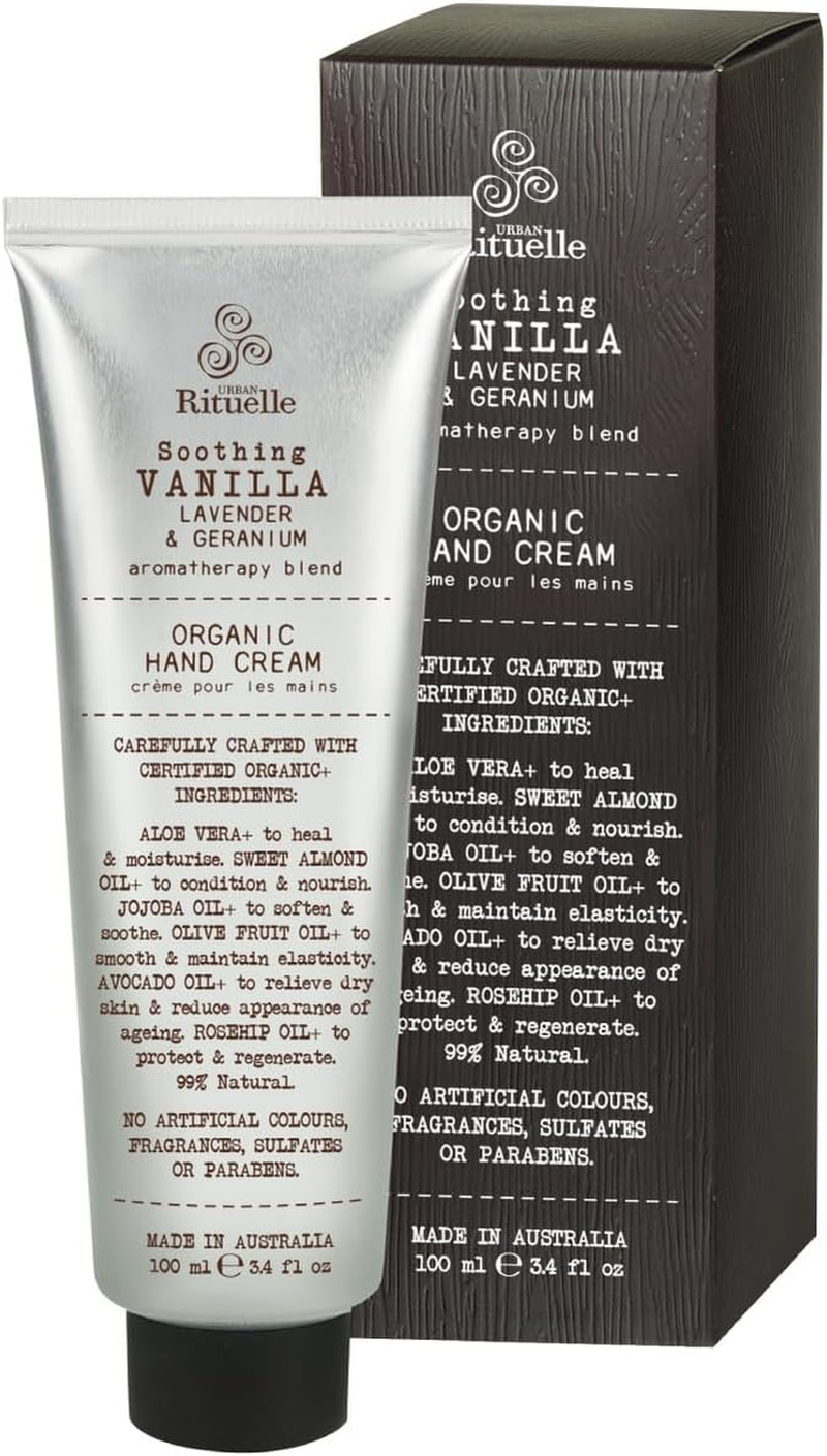 Urban Rituelle Hand Cream 100Ml Soothing Vanilla, Lavender & Geranium Essential Oil Aromatherapy Blend image number 1