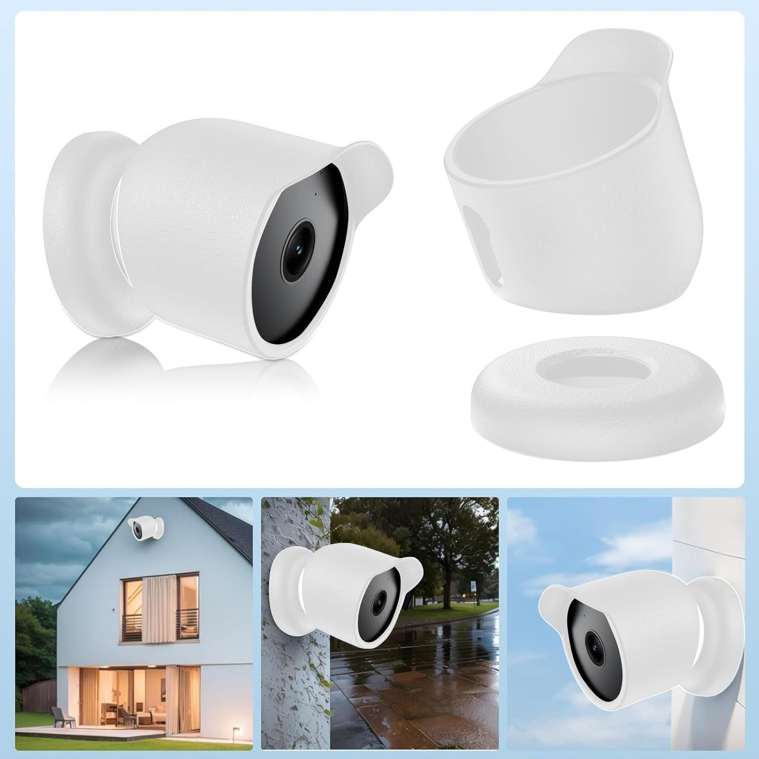 UOEPOWA Case Cover for Google Nest Camera Outdoor or Indoor, Waterproof & Dustproof & Sun Protection Silicone Protective Case, for Home, Ofiice Security