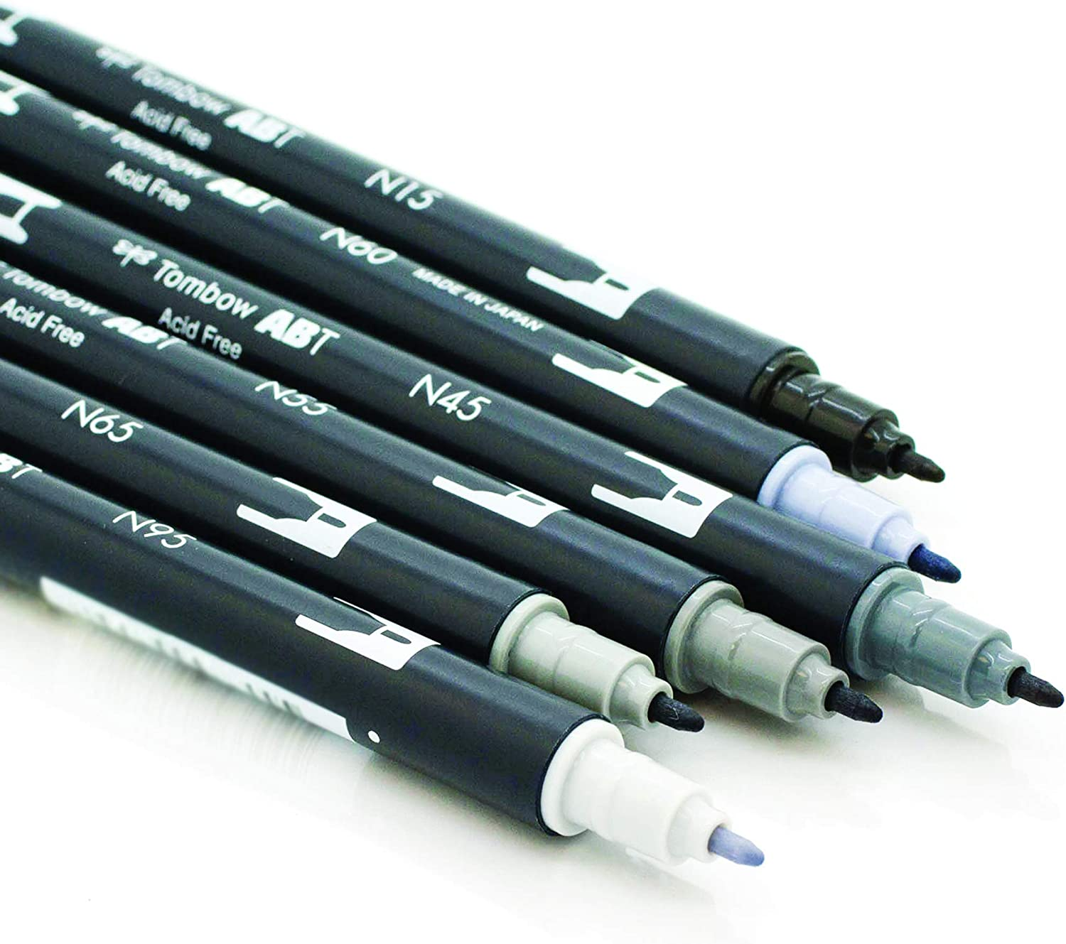 Tombow Dual Brush Pen Art Markers, Grayscale, 6-Pack, DBP6-56166 image number 2