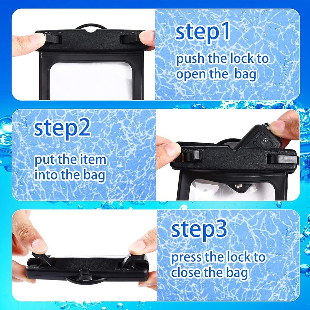 Lyhaogao 2 Pack Waterproof Car Key Case Holder, IPX8 Floating Key Fob Pouch for Swimming, Boating and Outdoor Activities, Secure Waterproof Pouch for Money, ID, Coins and Small Essentials