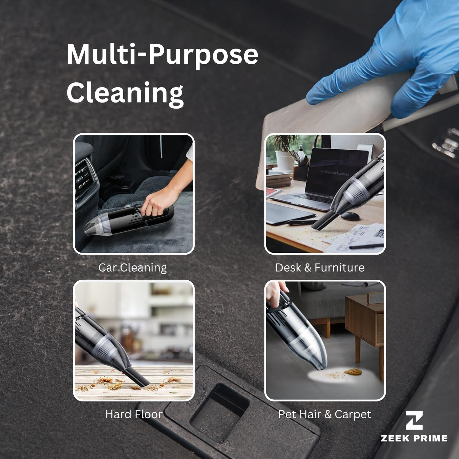 Cordless Car Vacuum Cleaner &ndash; 120W High Power with USB Charging, Dual 2000Mah Batteries, 0.5L Dustbin | Lightweight Handheld Vacuum (0.36Kg) for Car Interior, Seats, Crevices & Pet Hair image number 5