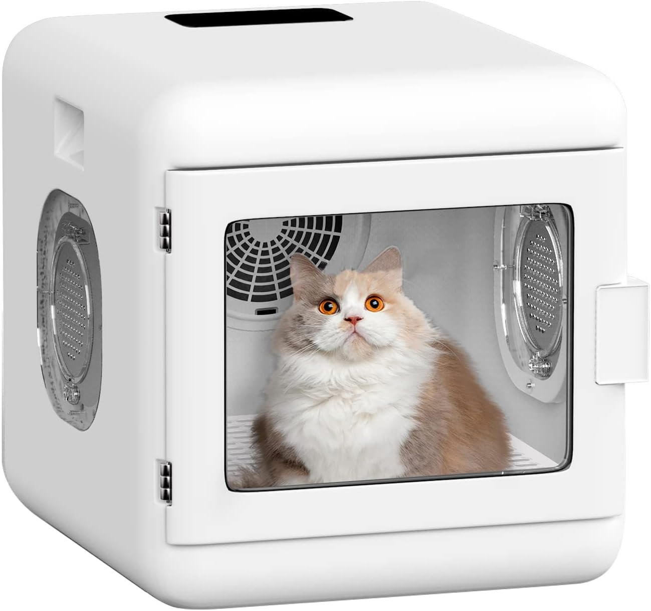 Pet Hair Dryer Box, Ultra Quiet Blow Dryer 6L Capacity for Cats and Small Dogs, Professional Fast Drying Blower, Temperature and Time, 360 Degree Warm Wind image number 6