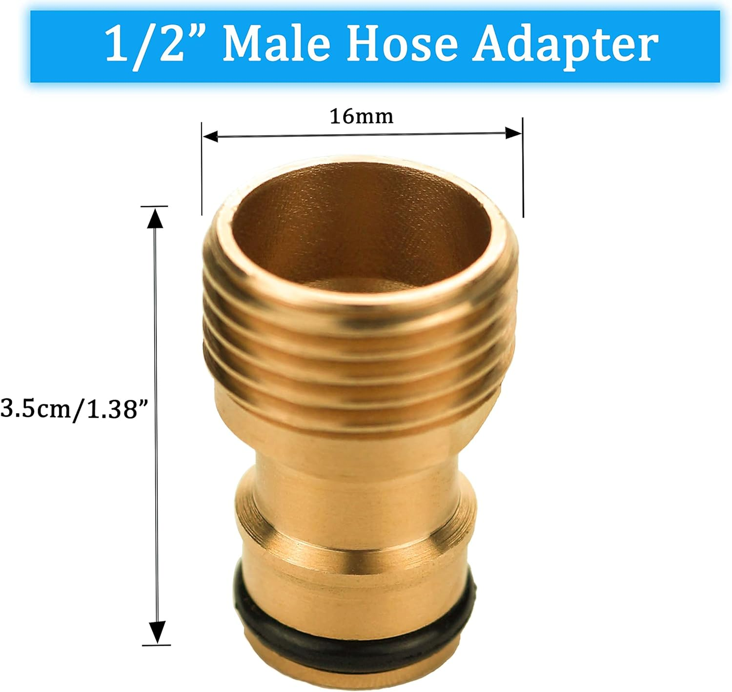 Brass Garden Quick Hose Adapter (1/2" Outer Male Head), Garden Hose Connector for Lawn& Garden,Washing Cars,Watering Plants (1) image number 5