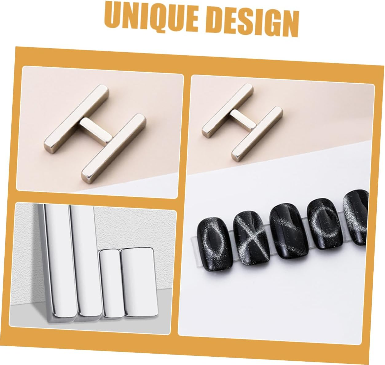 MERRYHAPY 4Pcs Cat Eye Nail Polish Magnets Kit Magnetic Tools for Gel Polish Nail Art Diy Manicure Accessories for Home Salon Use image number 5