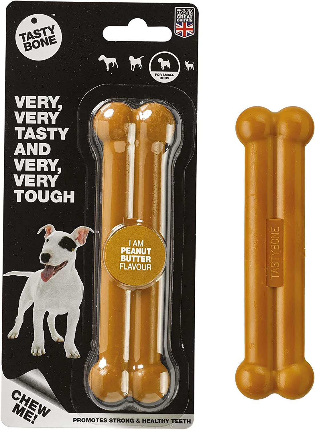 Tasty Bone Nylon Peanut Butter Dog Chew Toy Bone Small image number 2