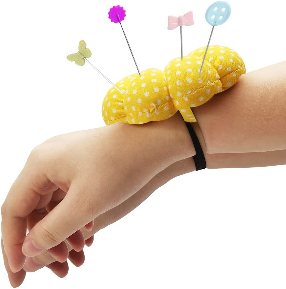 Findtop 400 Pcs Sewing Pins Flat Head Straight Pins, Bow Shape, Tooth Shape, Button, Bow Shape, Used for Manual Sewing, Patchwork Fixing and DIY Decoration image number 6