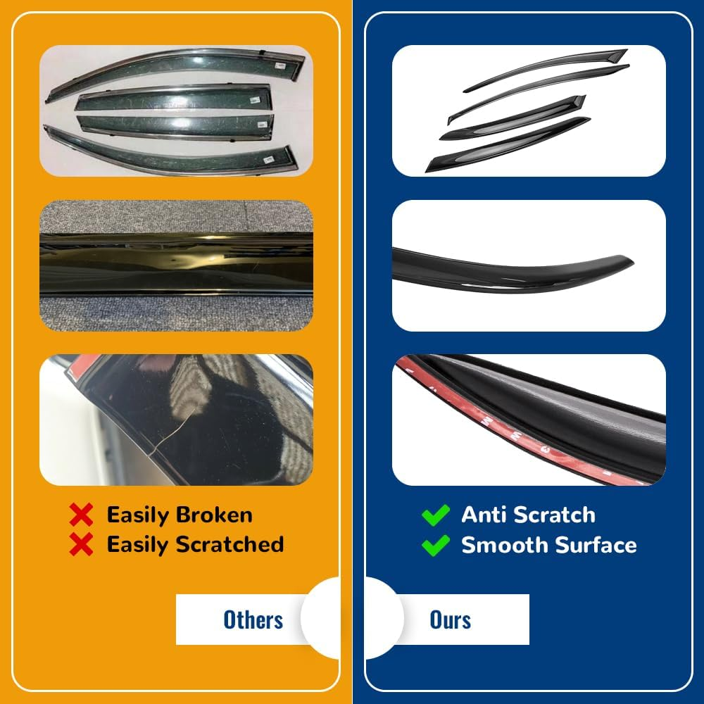 Maxpeedingrods Weathershields Weather Shields for Holden Commodore VE VF Sedan, Window Visors Sun Wind Deflectors Car Accessories, 4 Pcs image number 4